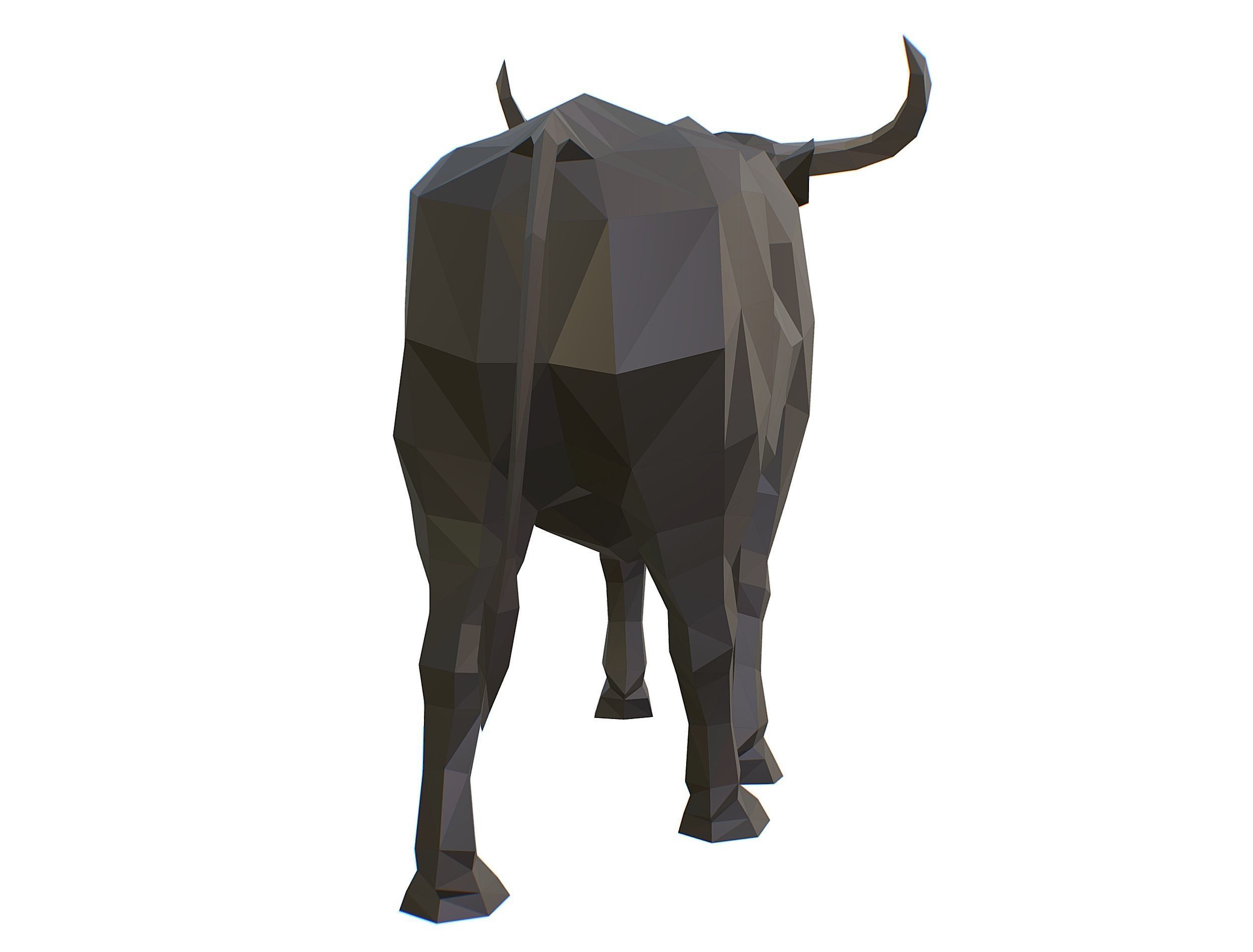 Animated Black Asian Bull Lowpoly Art Style Low-poly 3D model_28