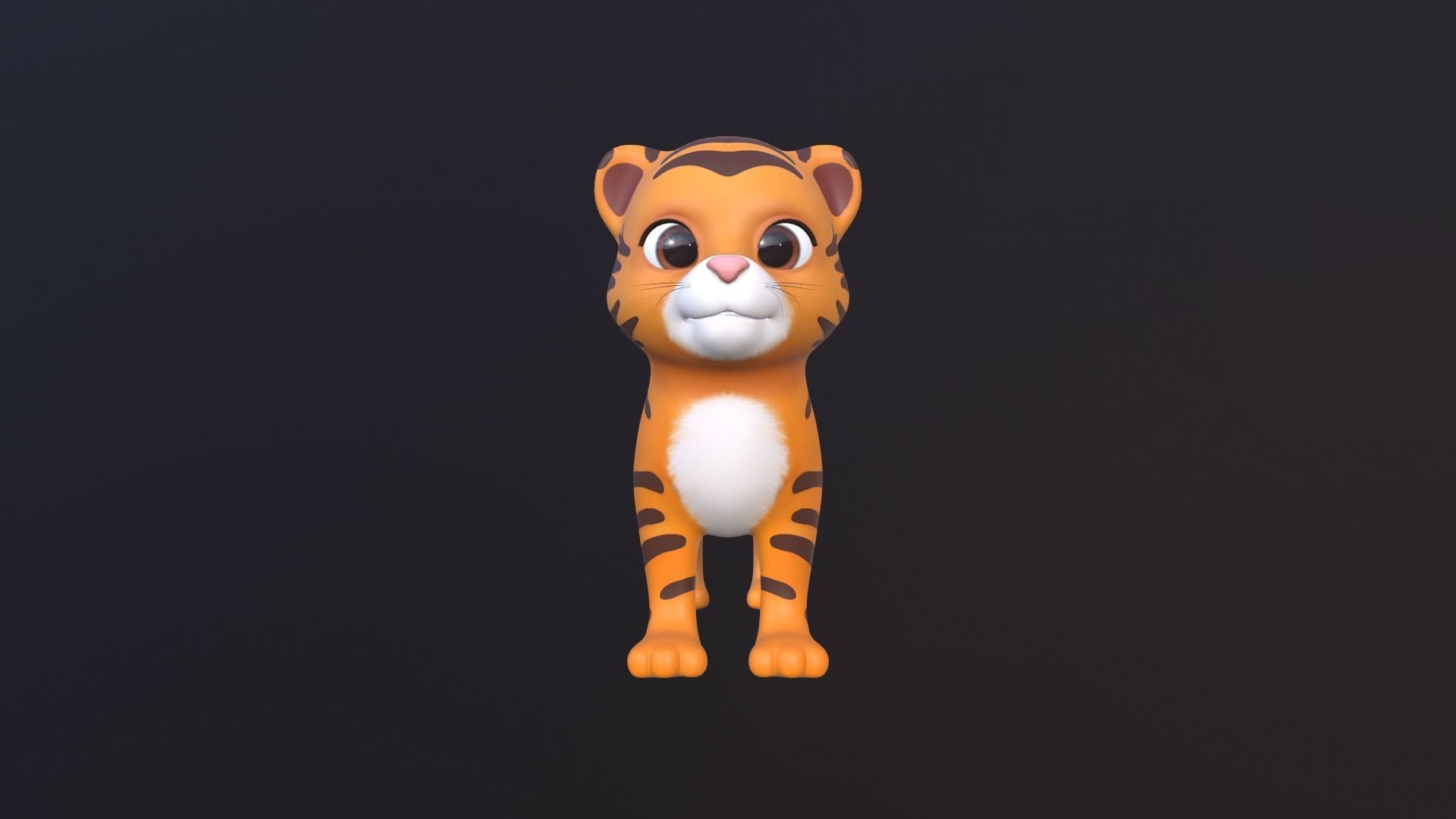 Asset - Cartoons - Animal - Tiger Rigged 3D model 3D model_4