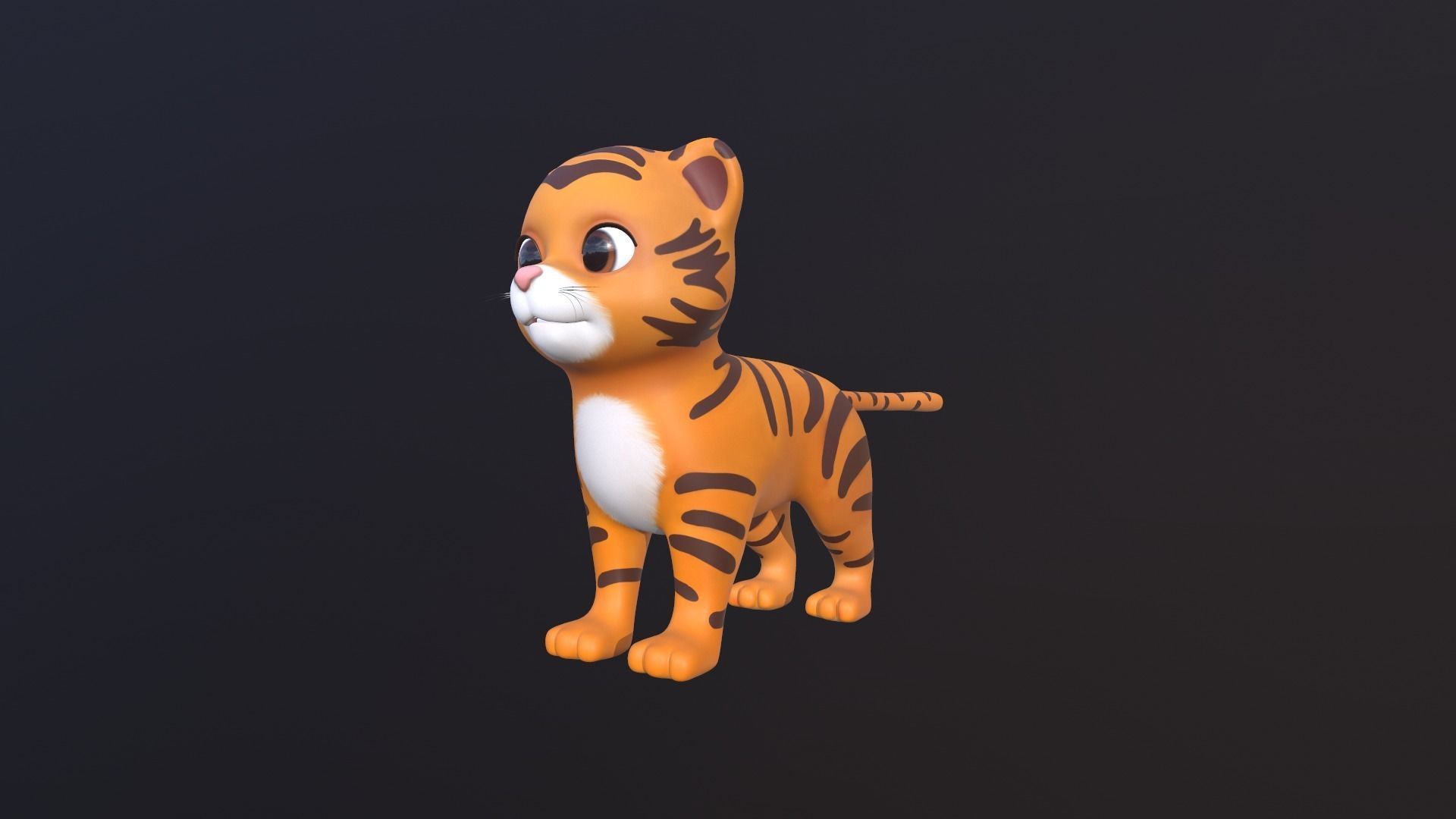 Asset - Cartoons - Animal - Tiger Rigged 3D model 3D model_10
