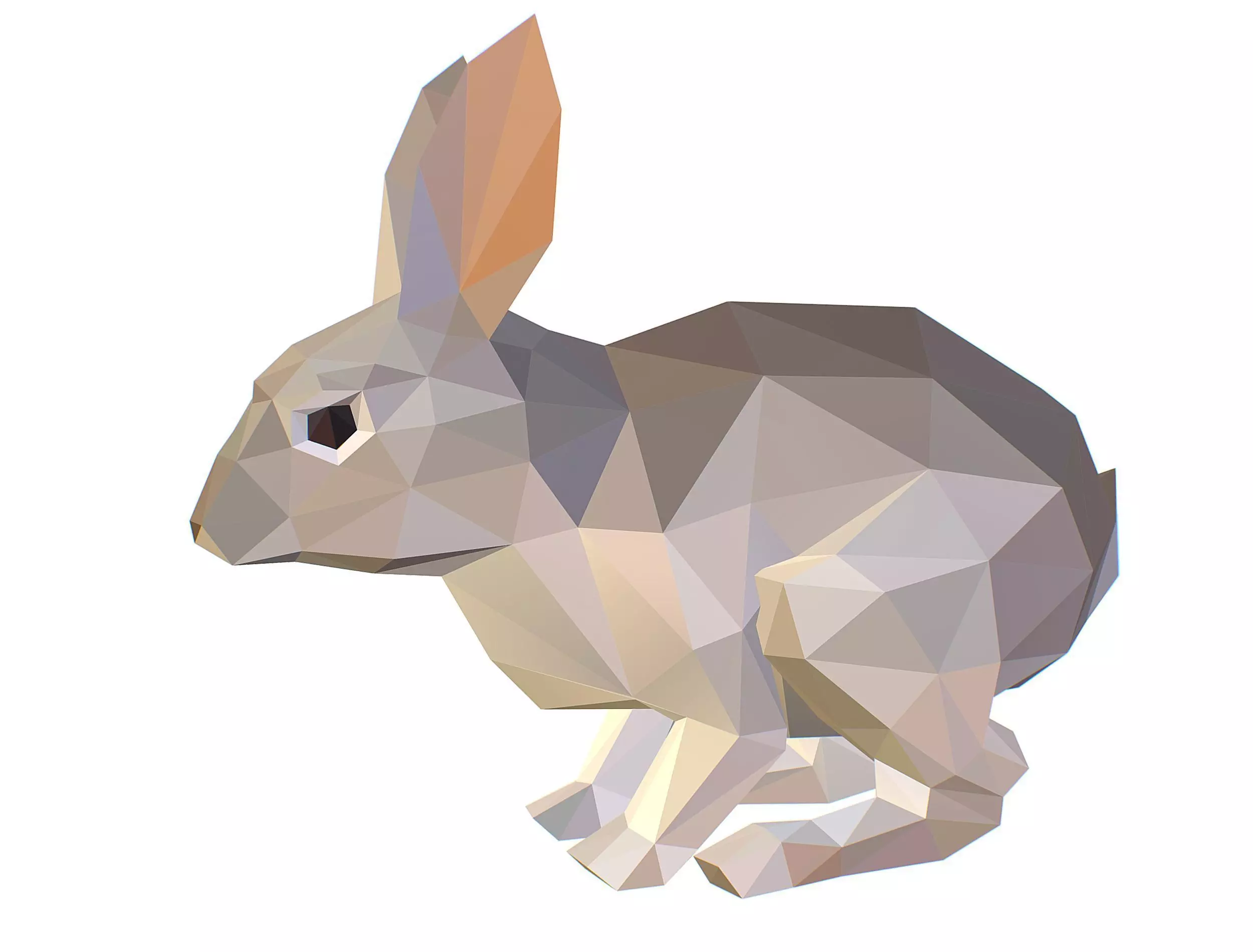 Animated Gray Banny Lowpoly Art Style Low-poly 3D model