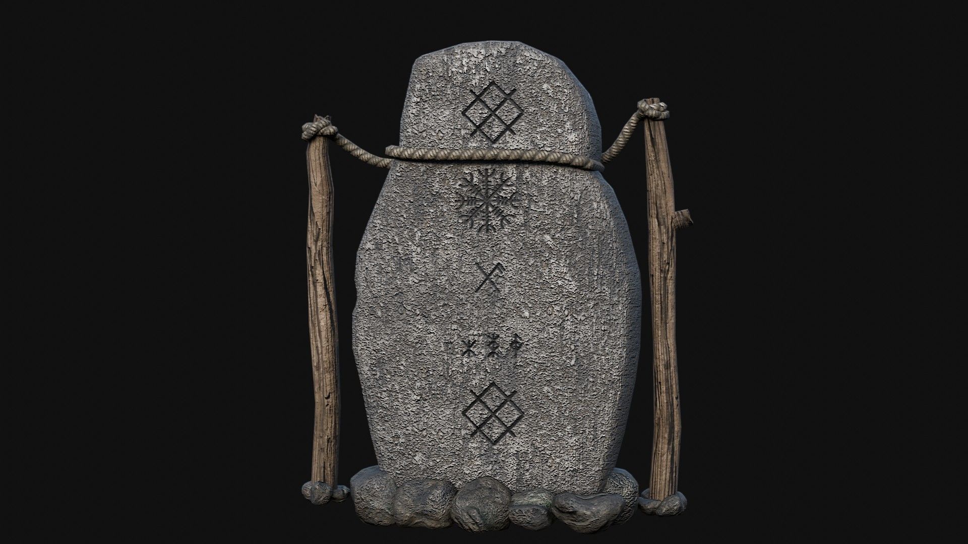 VIKING NORSE ROCK STONE STRUCTURES TOTEMS SYMBOL COLLECTION AAA Low-poly 3D model_37