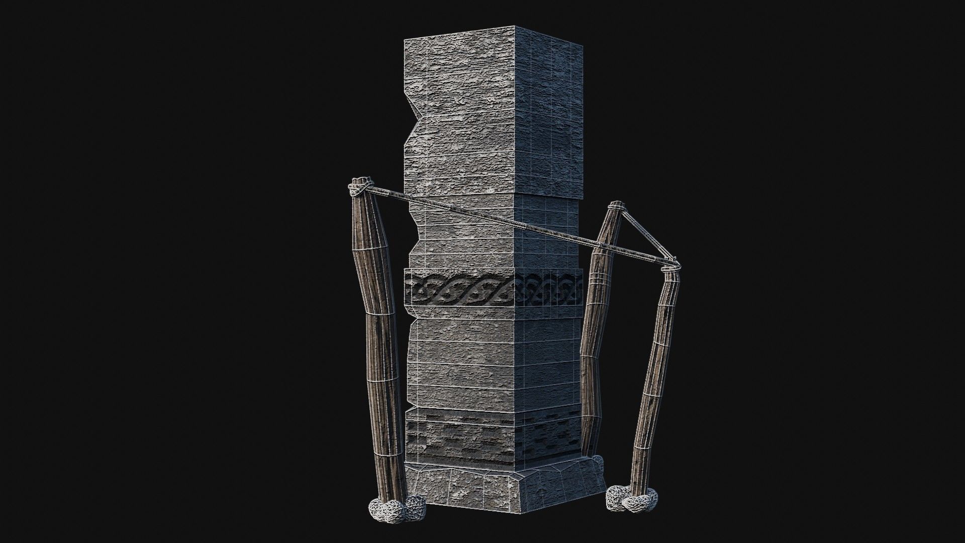 VIKING NORSE ROCK STONE STRUCTURES TOTEMS SYMBOL COLLECTION AAA Low-poly 3D model_47