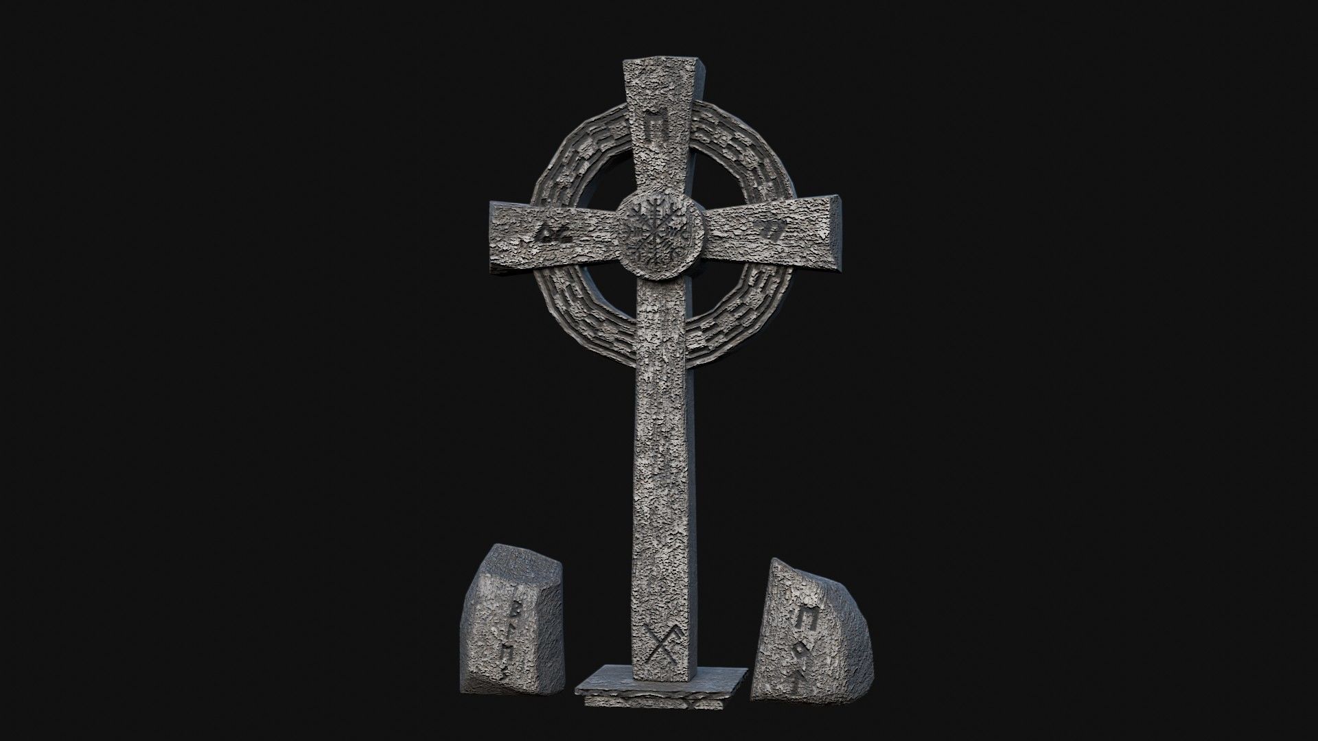 VIKING NORSE ROCK STONE STRUCTURES TOTEMS SYMBOL COLLECTION AAA Low-poly 3D model_7