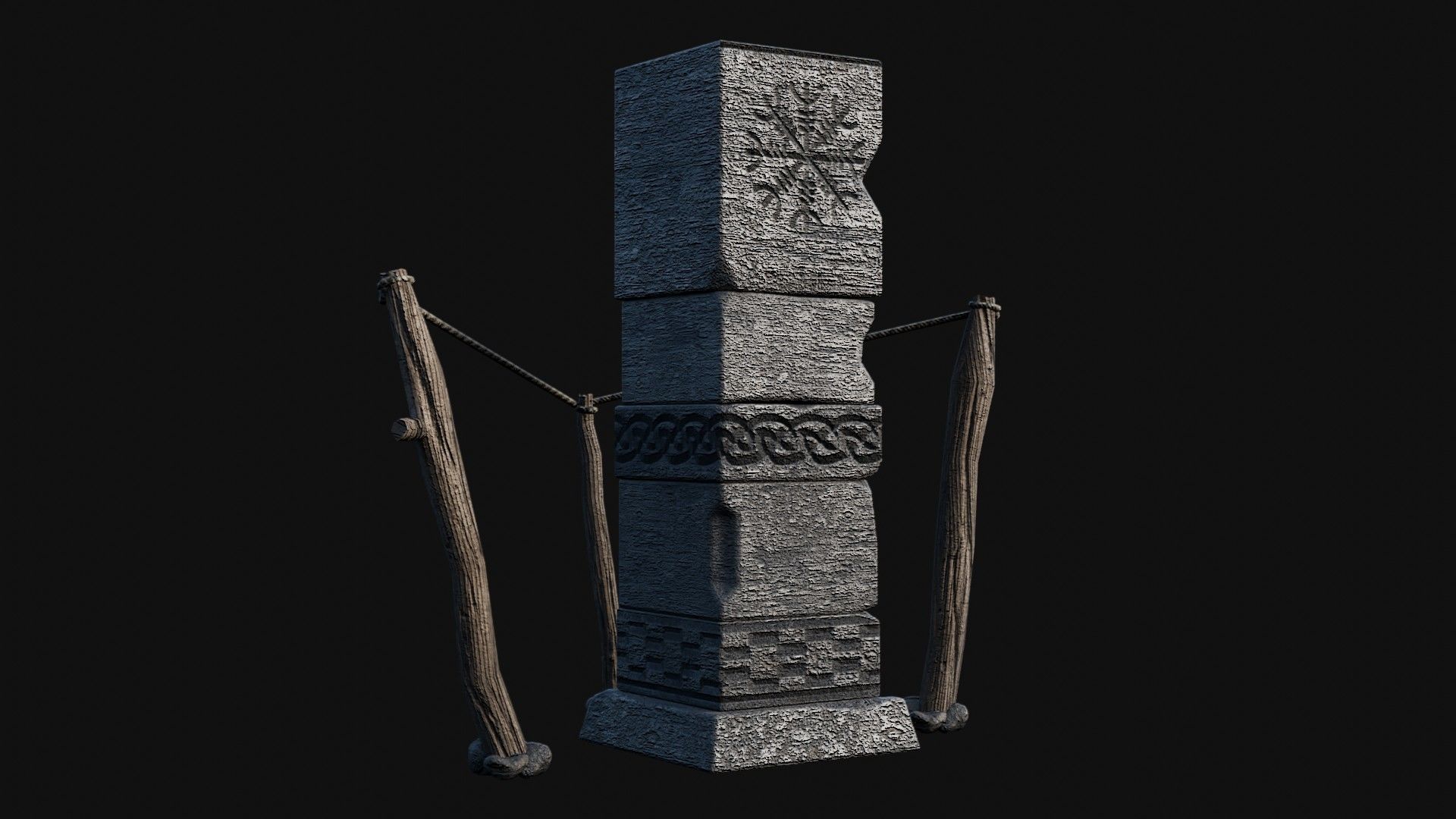 VIKING NORSE ROCK STONE STRUCTURES TOTEMS SYMBOL COLLECTION AAA Low-poly 3D model_45