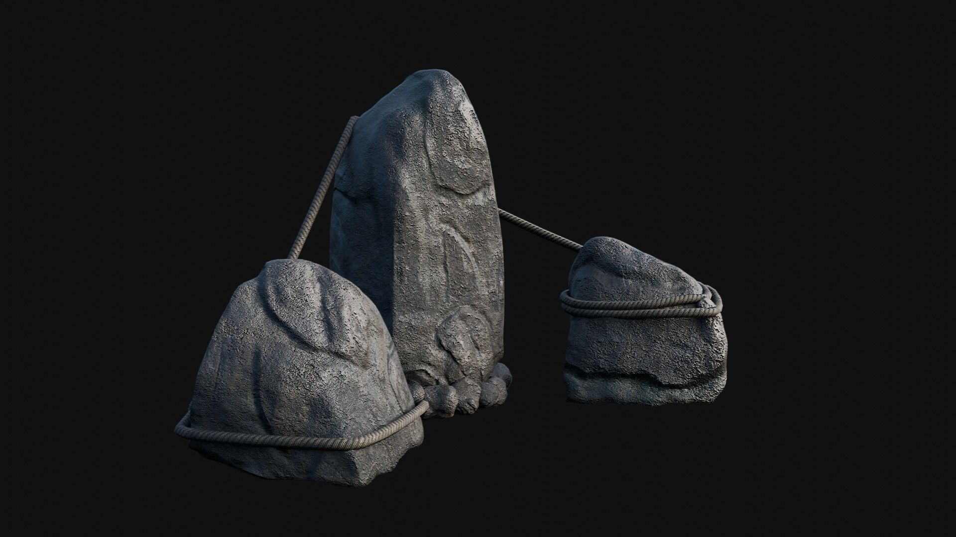 VIKING NORSE ROCK STONE STRUCTURES TOTEMS SYMBOL COLLECTION AAA Low-poly 3D model_3