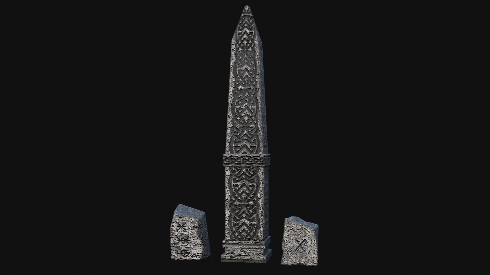 VIKING NORSE ROCK STONE STRUCTURES TOTEMS SYMBOL COLLECTION AAA Low-poly 3D model_13