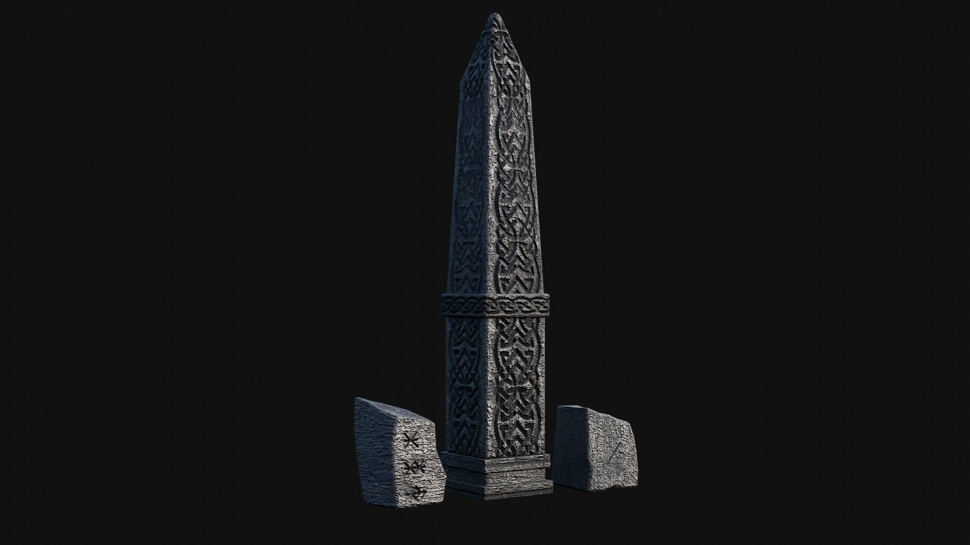 VIKING NORSE ROCK STONE STRUCTURES TOTEMS SYMBOL COLLECTION AAA Low-poly 3D model_15