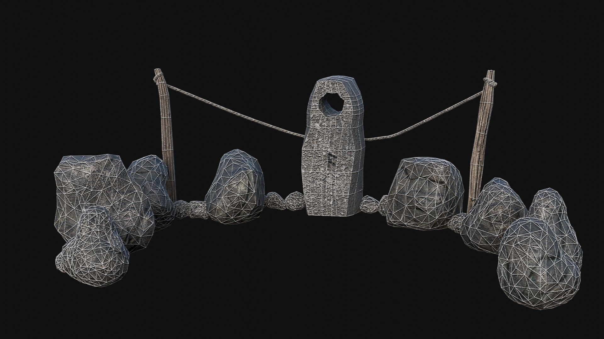 VIKING NORSE ROCK STONE STRUCTURES TOTEMS SYMBOL COLLECTION AAA Low-poly 3D model_52