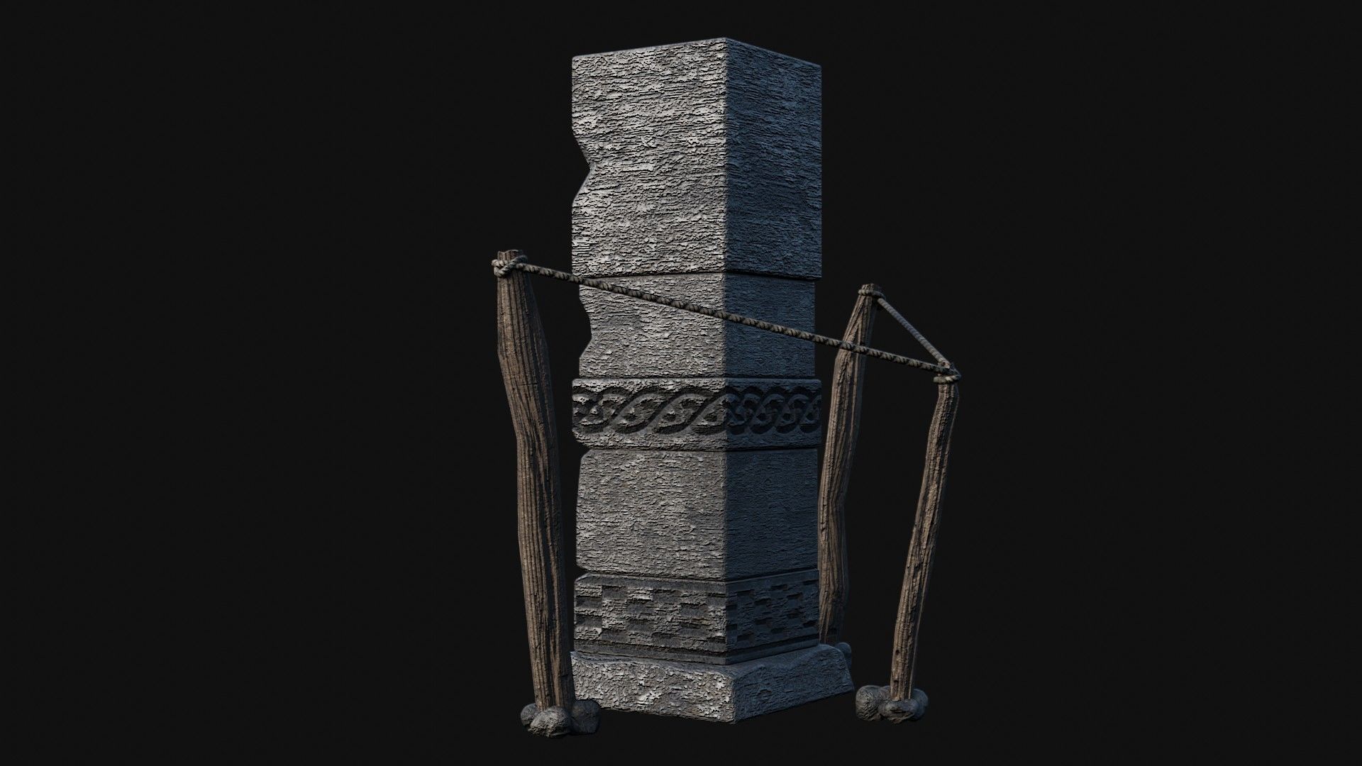 VIKING NORSE ROCK STONE STRUCTURES TOTEMS SYMBOL COLLECTION AAA Low-poly 3D model_44
