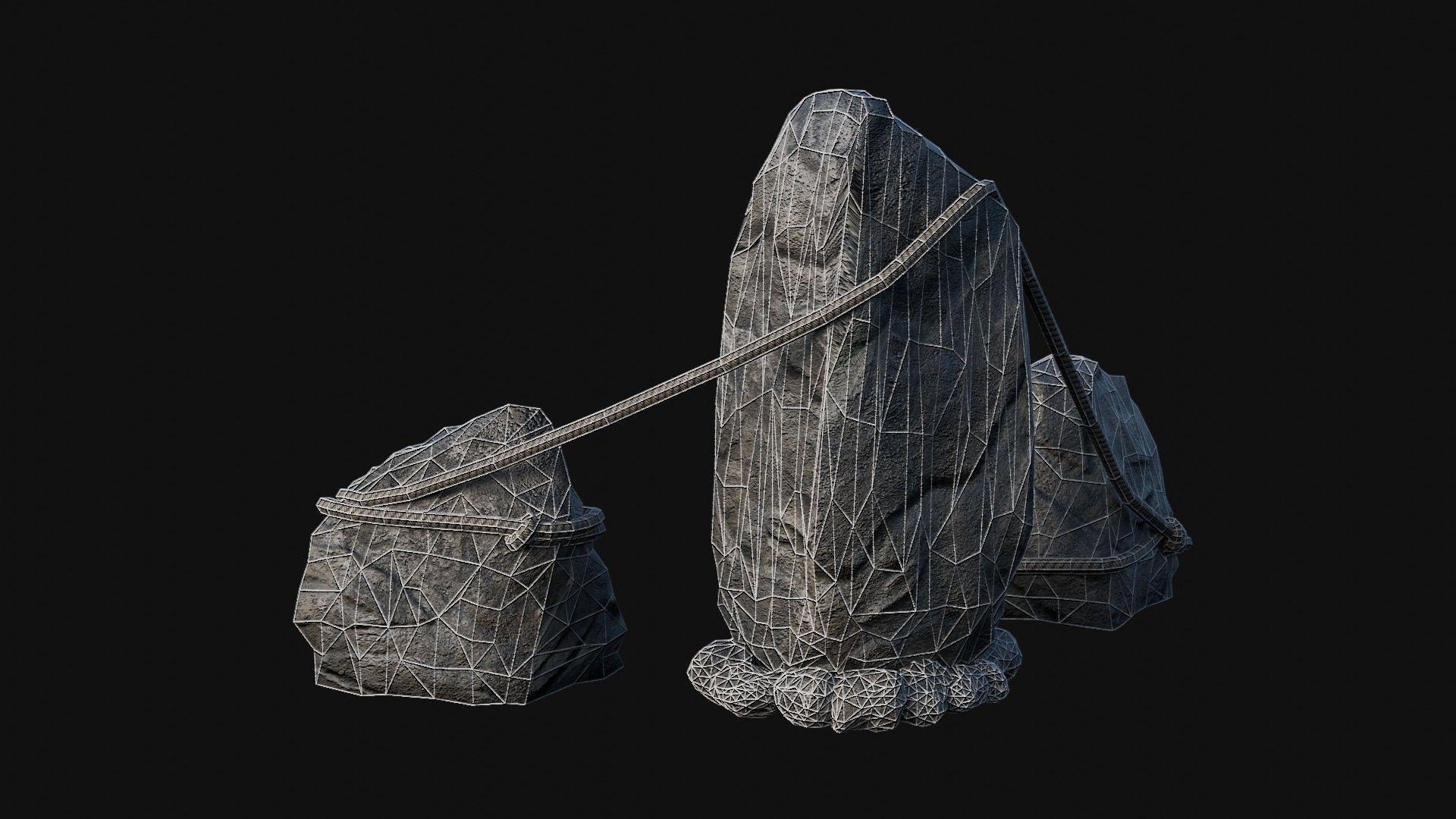 VIKING NORSE ROCK STONE STRUCTURES TOTEMS SYMBOL COLLECTION AAA Low-poly 3D model_5