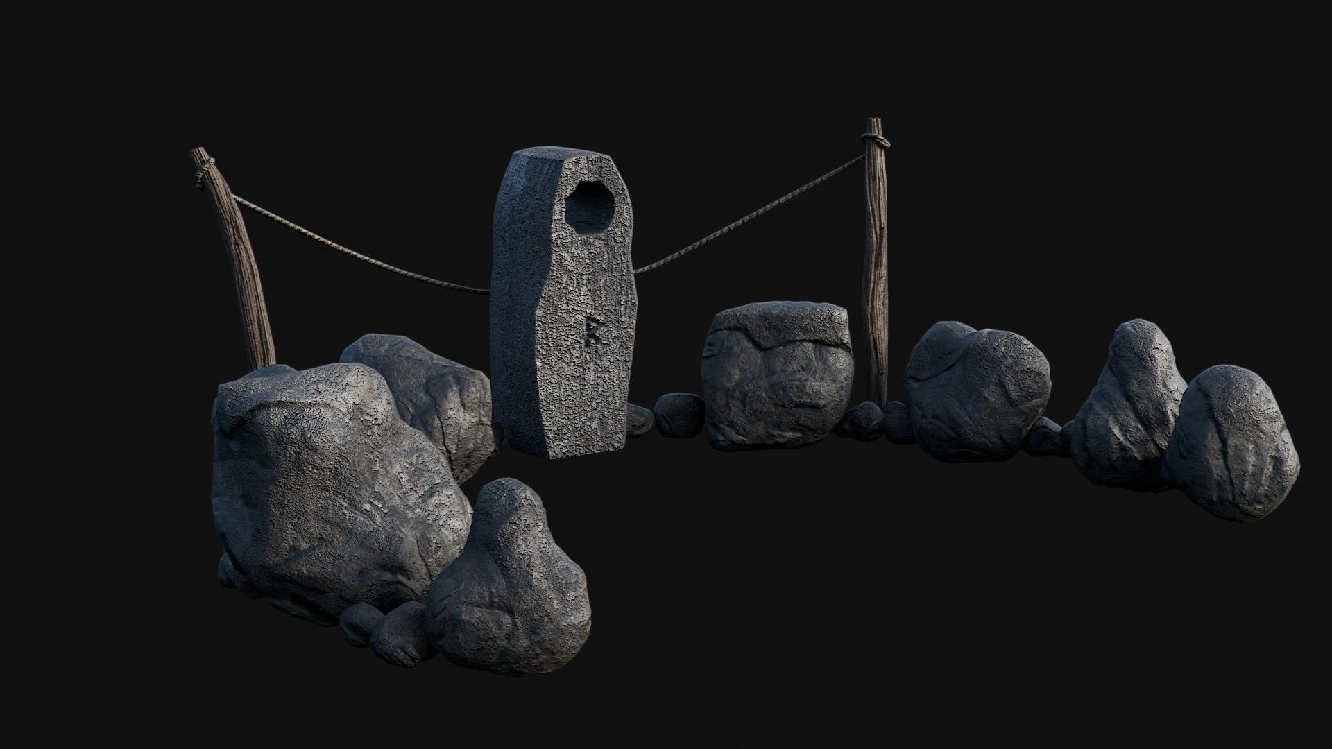 VIKING NORSE ROCK STONE STRUCTURES TOTEMS SYMBOL COLLECTION AAA Low-poly 3D model_51