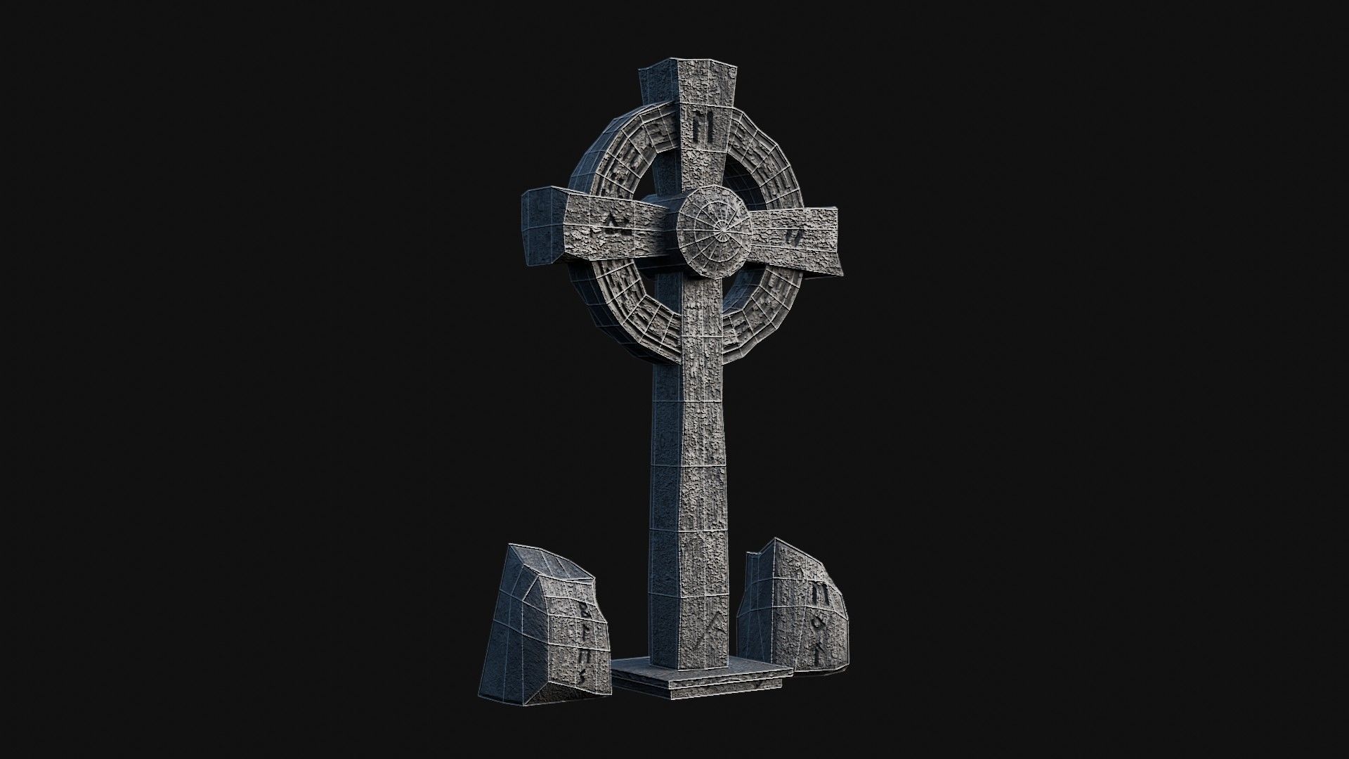 VIKING NORSE ROCK STONE STRUCTURES TOTEMS SYMBOL COLLECTION AAA Low-poly 3D model_12
