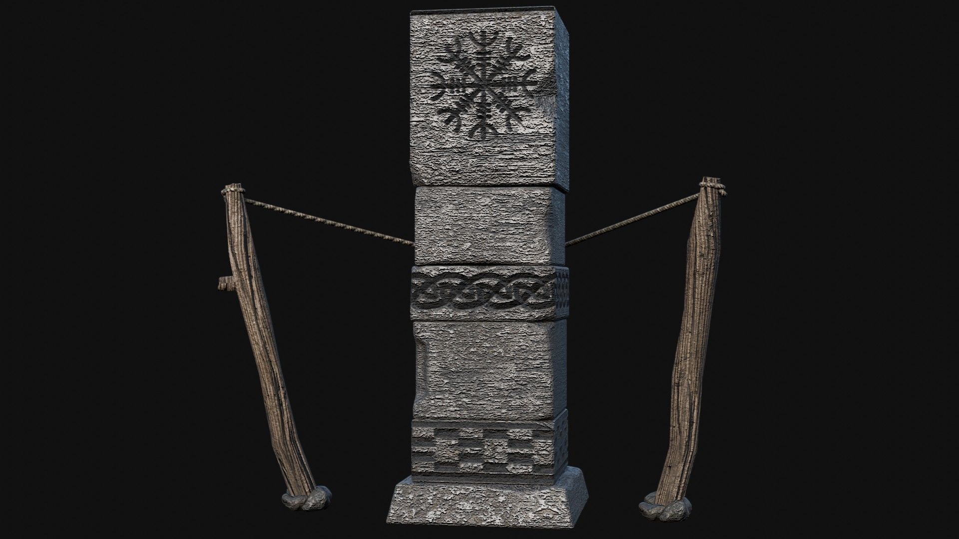 VIKING NORSE ROCK STONE STRUCTURES TOTEMS SYMBOL COLLECTION AAA Low-poly 3D model_43