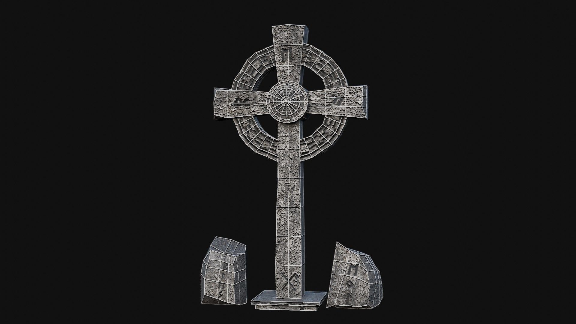 VIKING NORSE ROCK STONE STRUCTURES TOTEMS SYMBOL COLLECTION AAA Low-poly 3D model_10