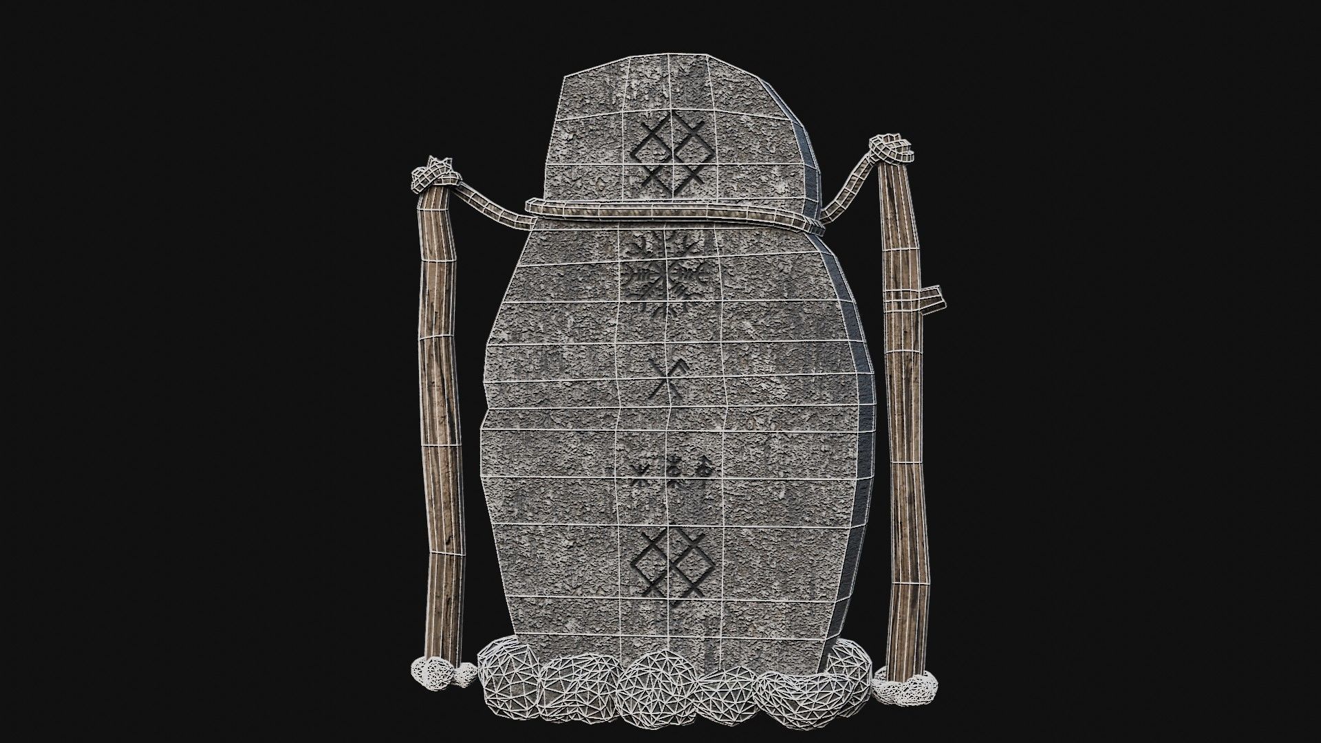 VIKING NORSE ROCK STONE STRUCTURES TOTEMS SYMBOL COLLECTION AAA Low-poly 3D model_40