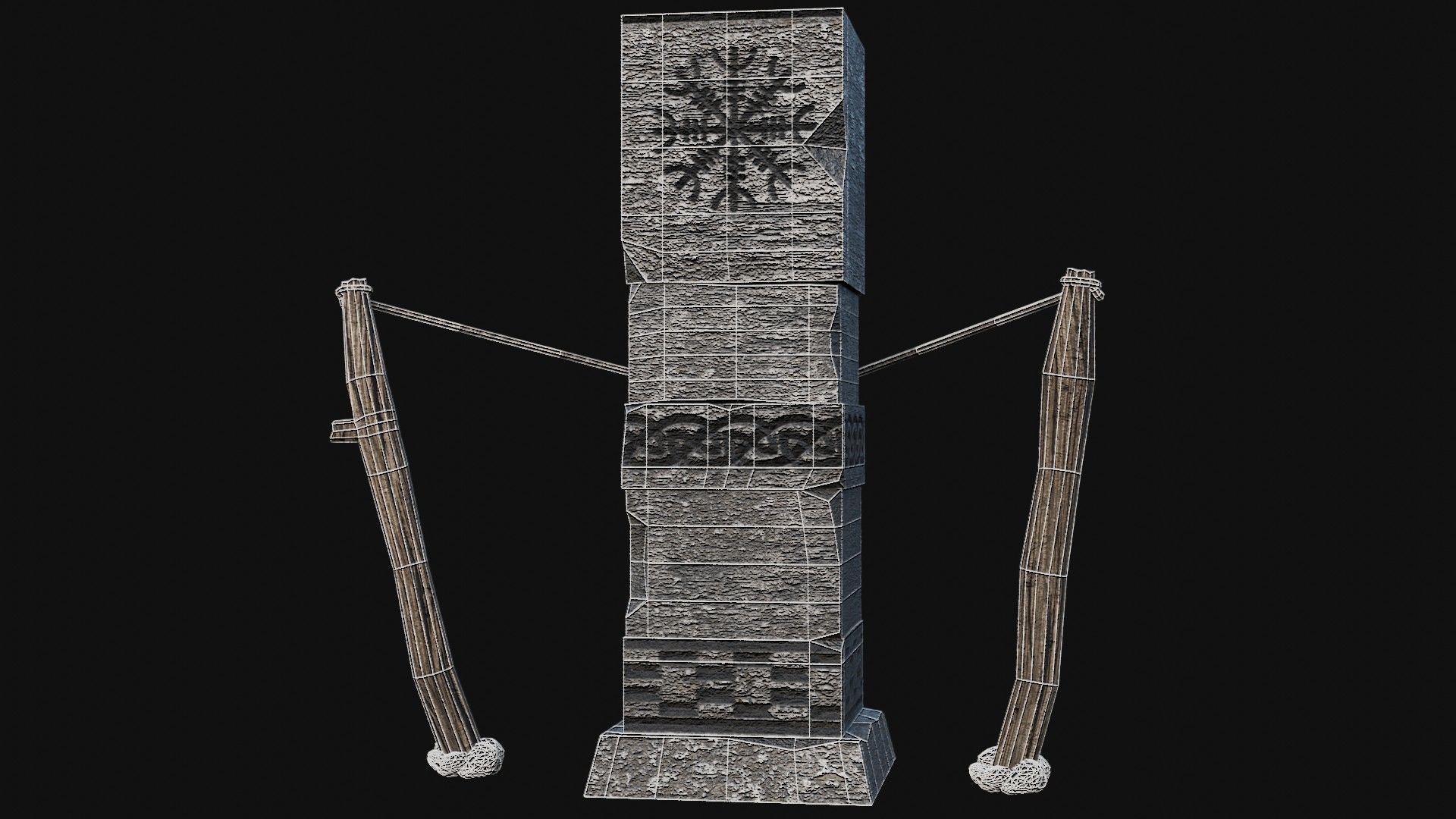 VIKING NORSE ROCK STONE STRUCTURES TOTEMS SYMBOL COLLECTION AAA Low-poly 3D model_46