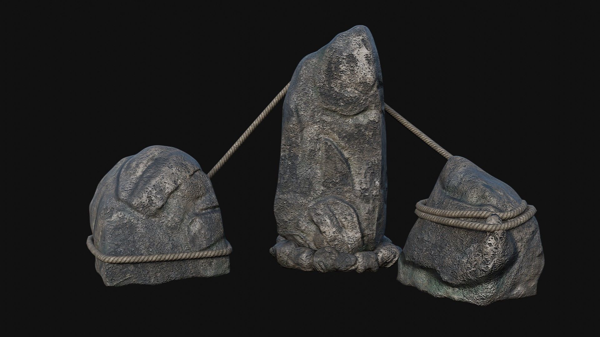 VIKING NORSE ROCK STONE STRUCTURES TOTEMS SYMBOL COLLECTION AAA Low-poly 3D model_1
