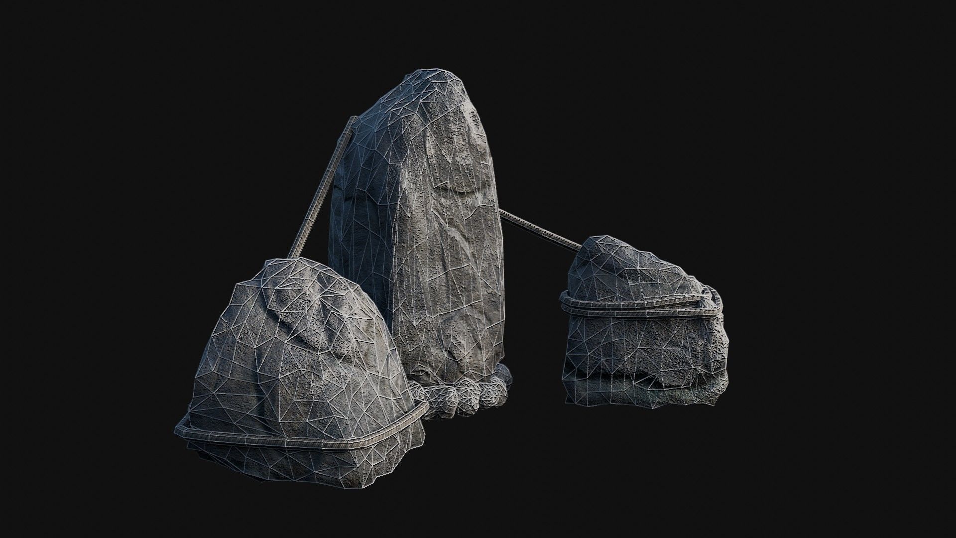 VIKING NORSE ROCK STONE STRUCTURES TOTEMS SYMBOL COLLECTION AAA Low-poly 3D model_6