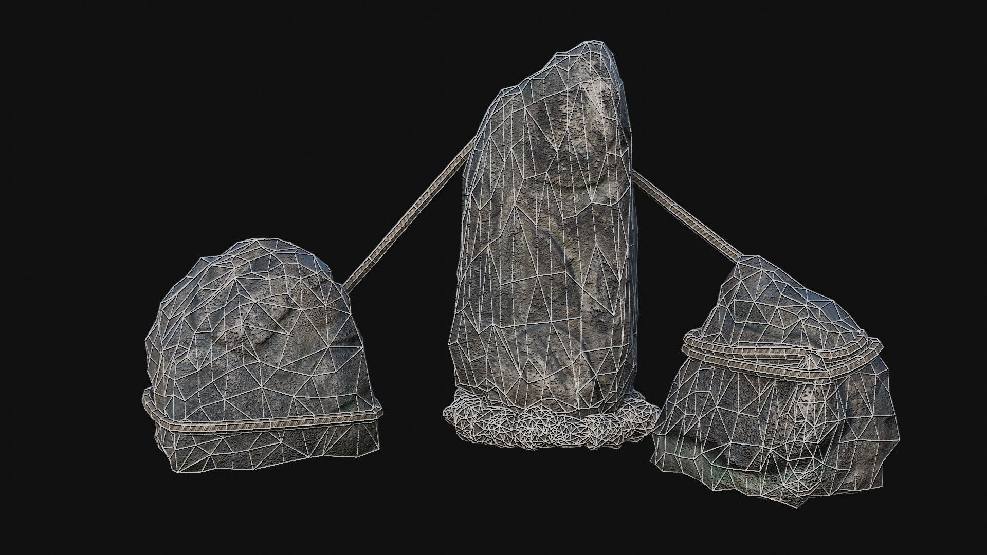 VIKING NORSE ROCK STONE STRUCTURES TOTEMS SYMBOL COLLECTION AAA Low-poly 3D model_4