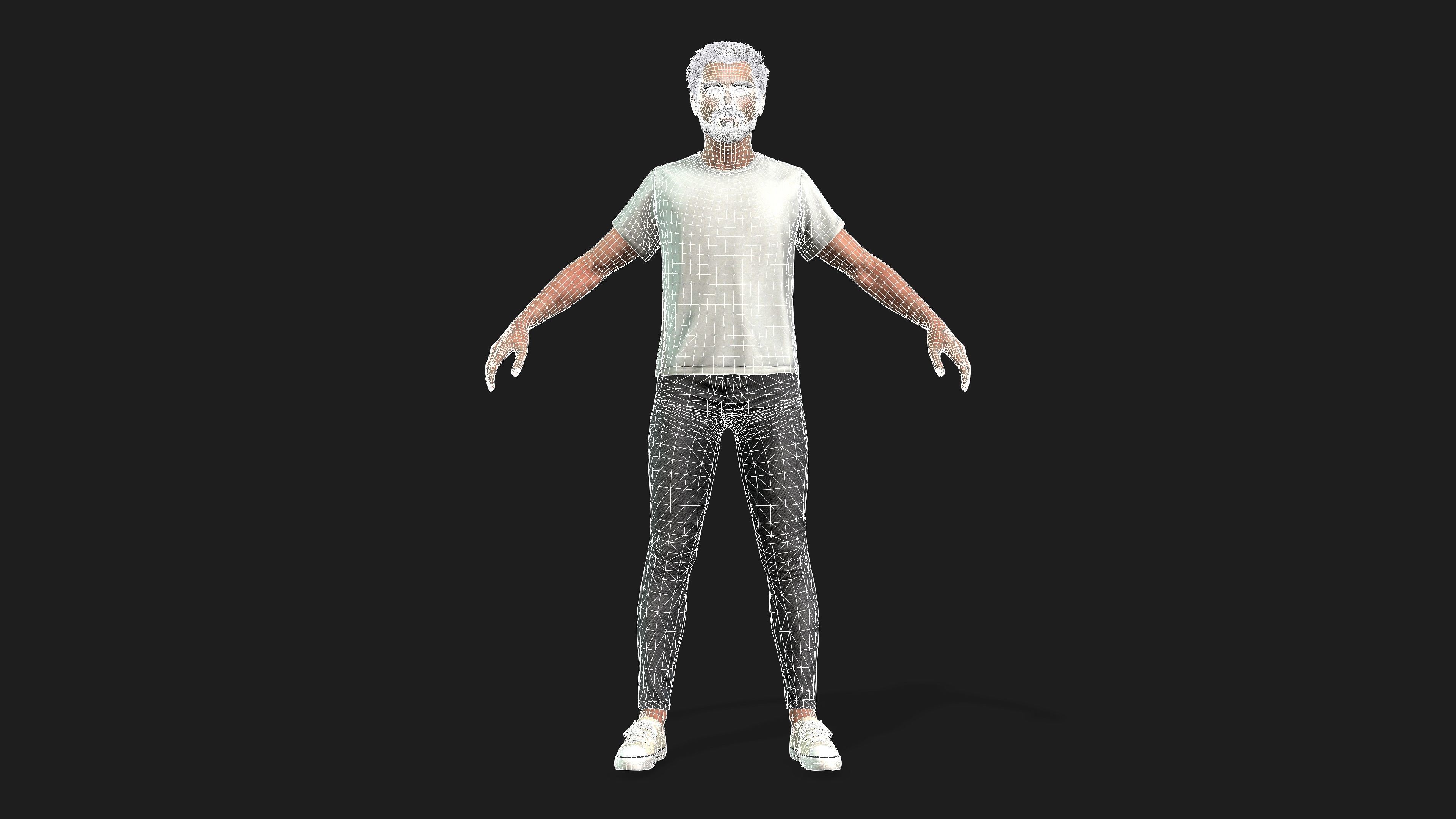 High Quality 3D Male Character Fully Rigged and Textured 3D model_6