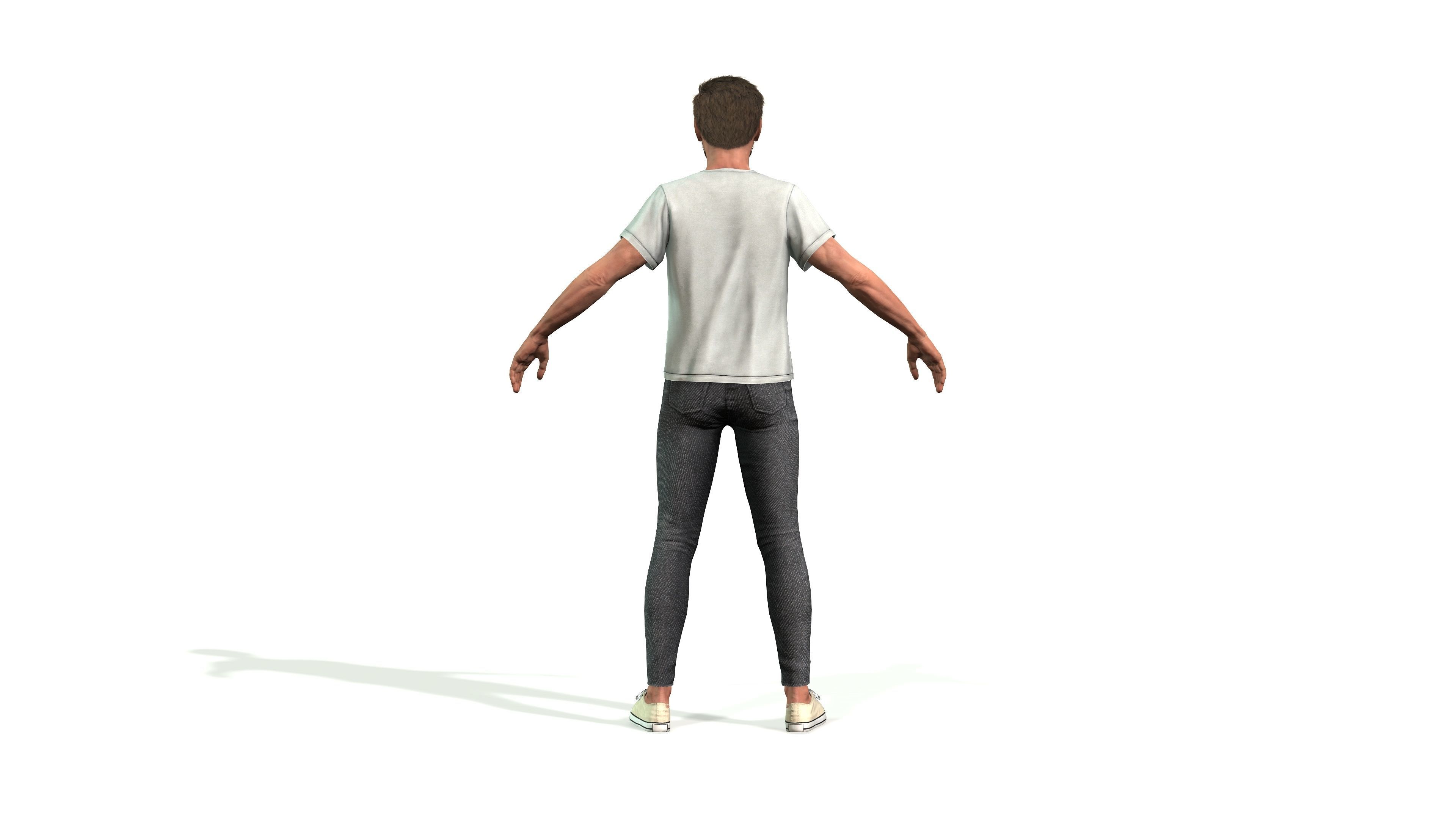 High Quality 3D Male Character Fully Rigged and Textured 3D model_4