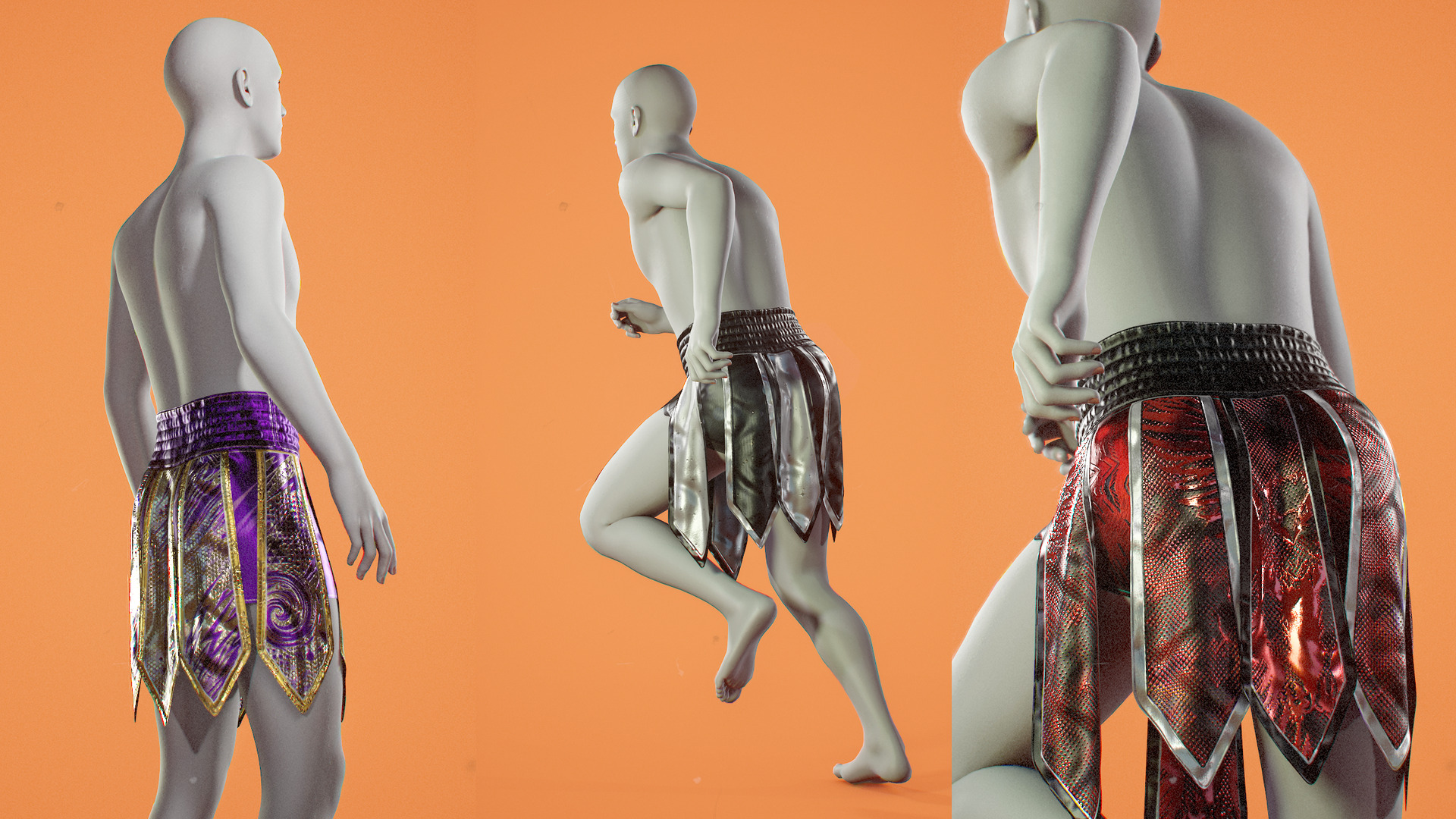 3D model Muay Thai Gladiator Kickboxing Shorts Zprj MD DAZ G9 8