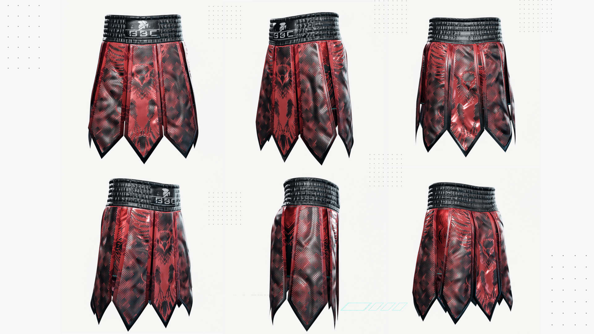 ショートパンツ MUAY THAI STYLE SHORTS GDC 3D model Muay Thai Gladiator Kickboxing Shorts Zprj MD DAZ G9 8