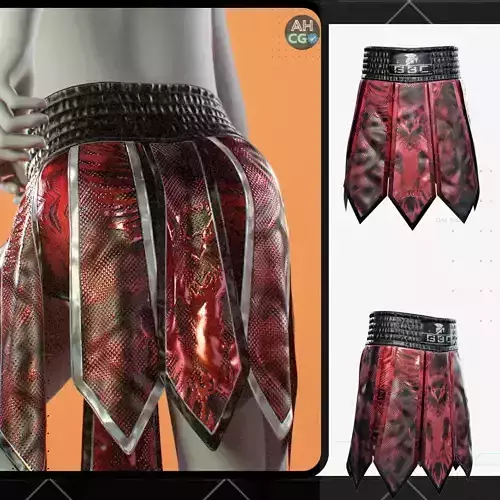 Muay Thai Gladiator Kickboxing Shorts Zprj MD DAZ G9 8 M F OBJ Low-poly 3D model
