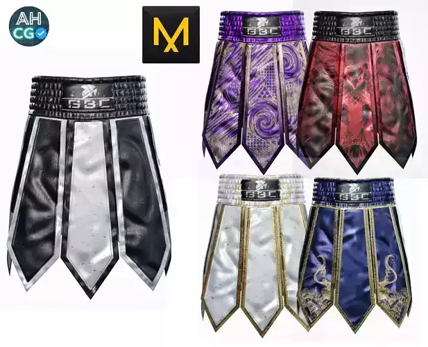 Muay Thai Gladiator Kickboxing Shorts Zprj MD DAZ G9 8 M F OBJ Low-poly 3D model