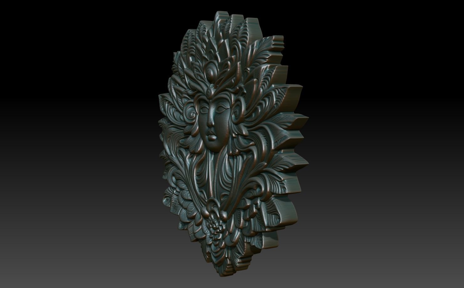 Native Goddess basrelief 06 240729 3D print model_1