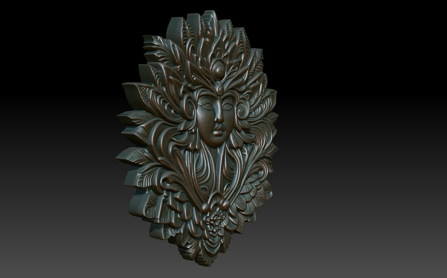Native Goddess basrelief 06 240729 3D print model_2