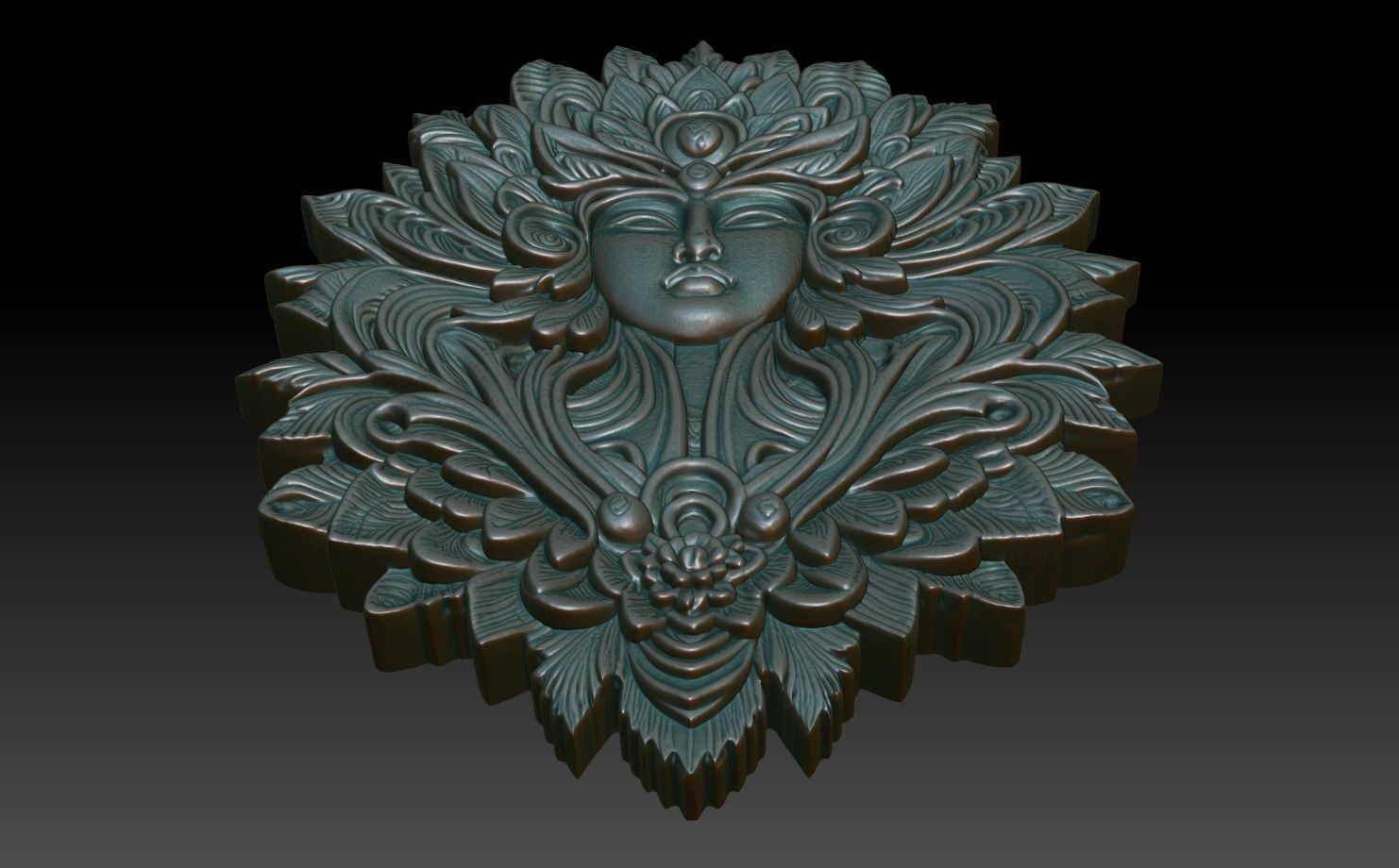 Native Goddess basrelief 06 240729 3D print model_4