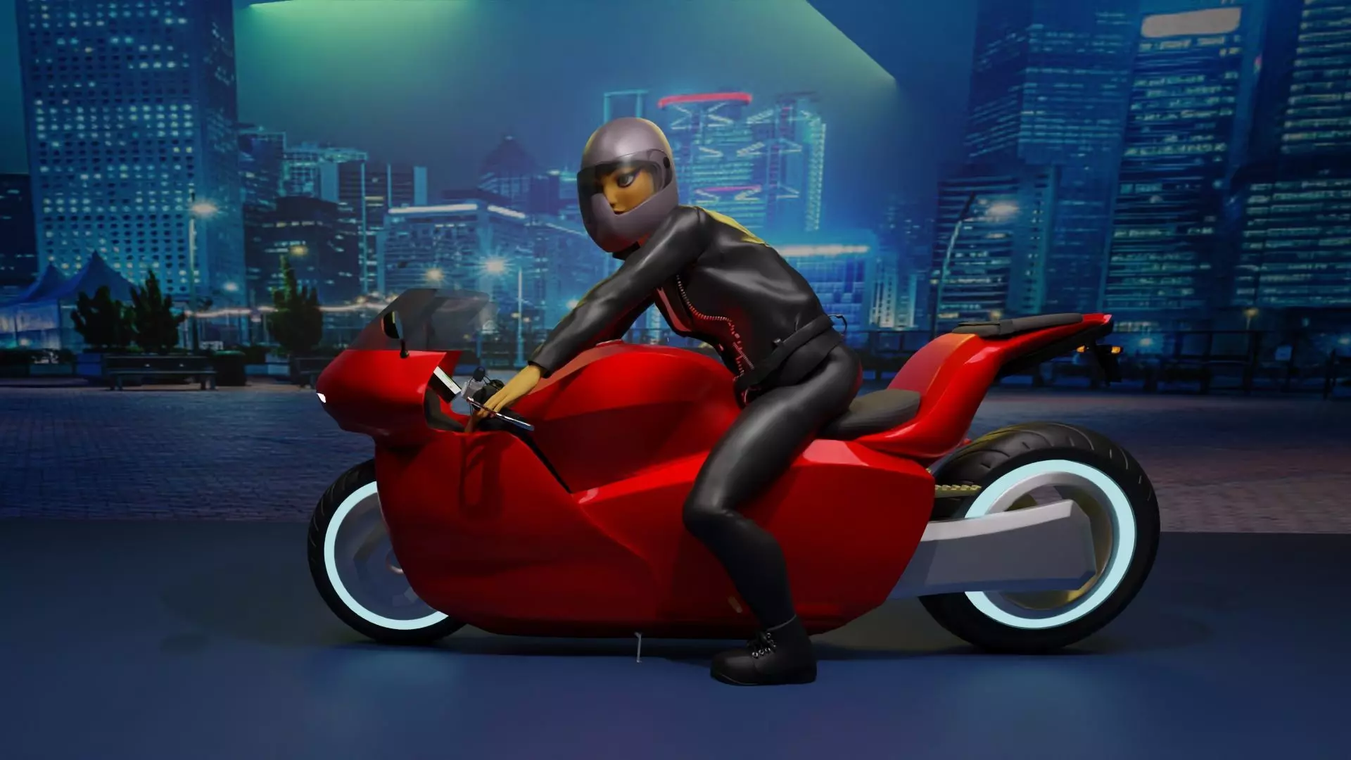 The Biker Girl 3D model