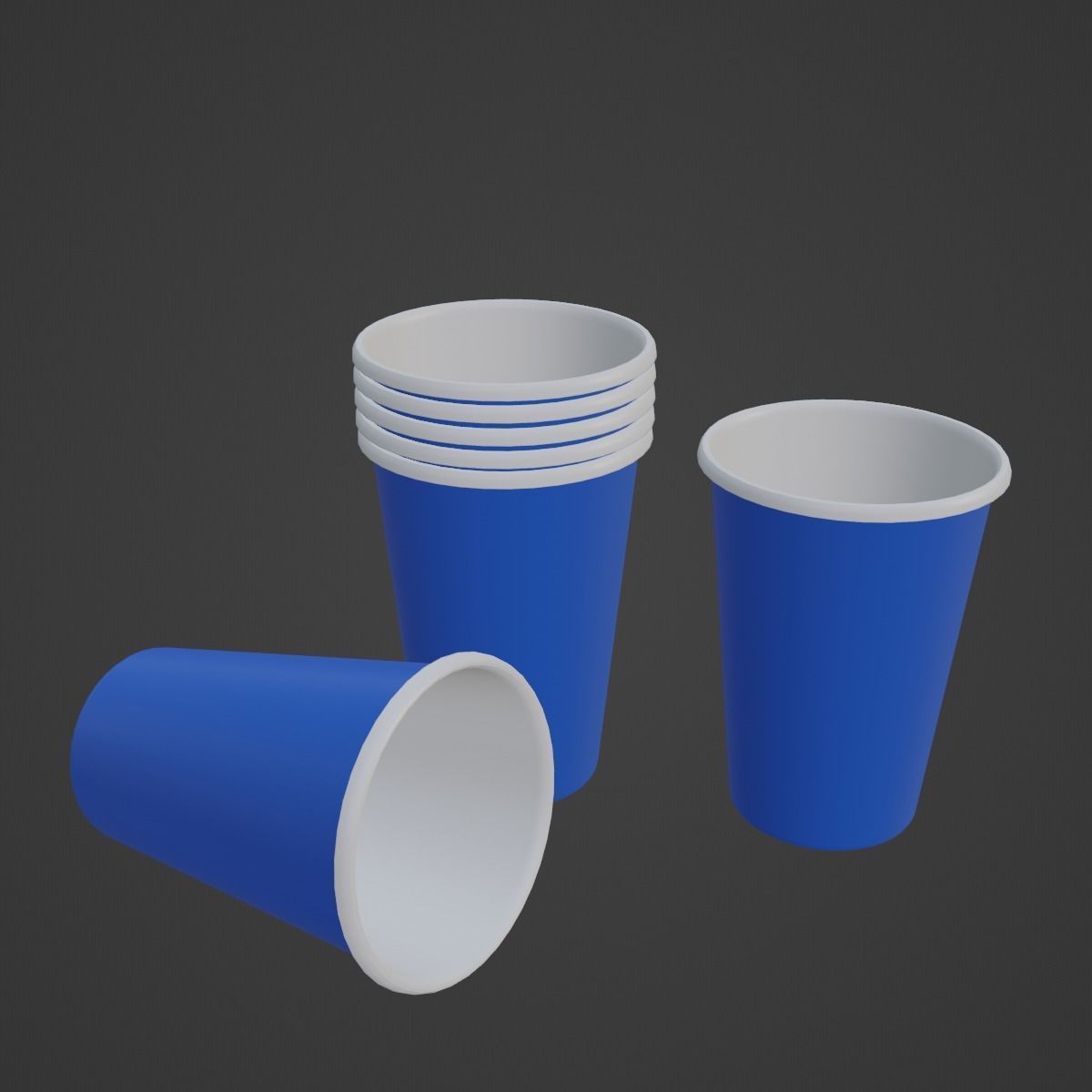 Paper Cup 01 Low-poly 3D model_6