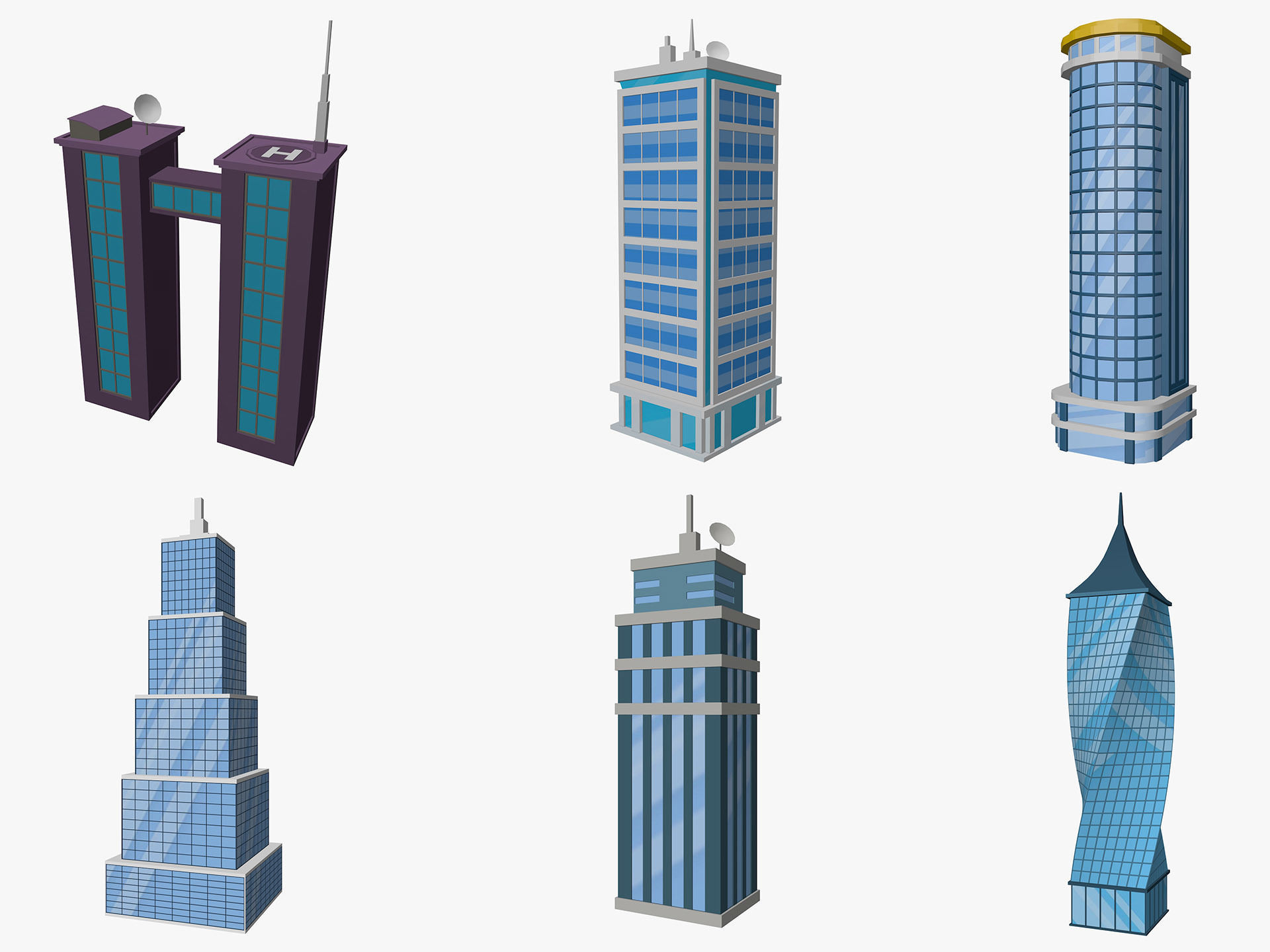Cartoon City Pack Low-poly 3D model_18