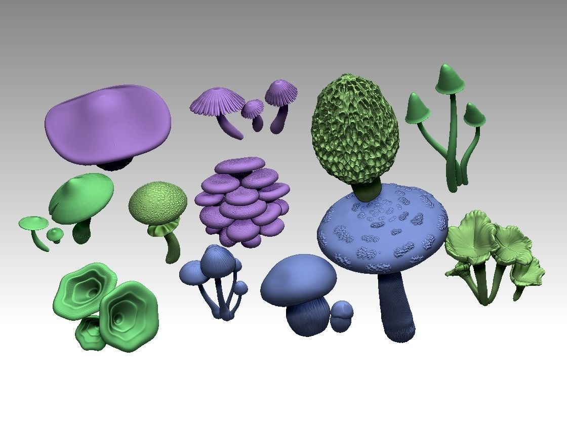 mushrooms 3D print model_27