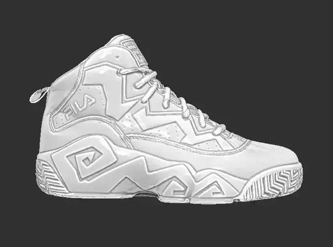 3D Scanned Fila MB Jamal Mashburn Shoes Sneakers 3D Print Ready 3D print model