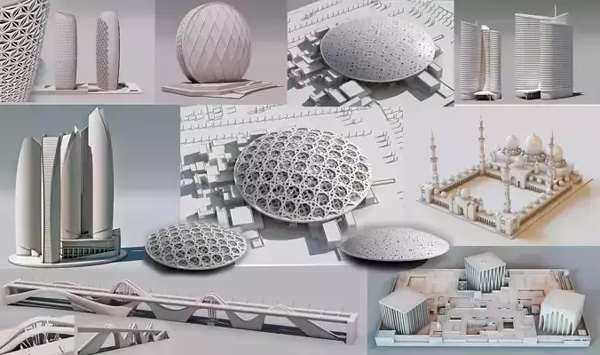 Abu dhabi Buildings - landmarks collection 3D print model
