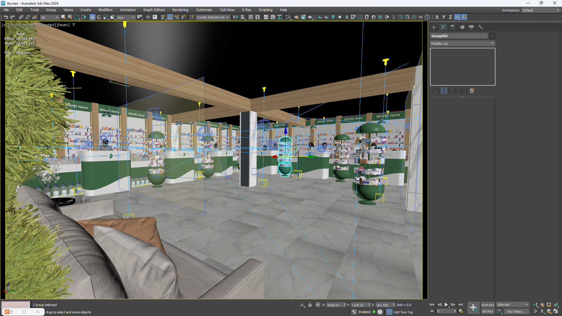 Pharmacy Interior Exterior Design  3D model_4