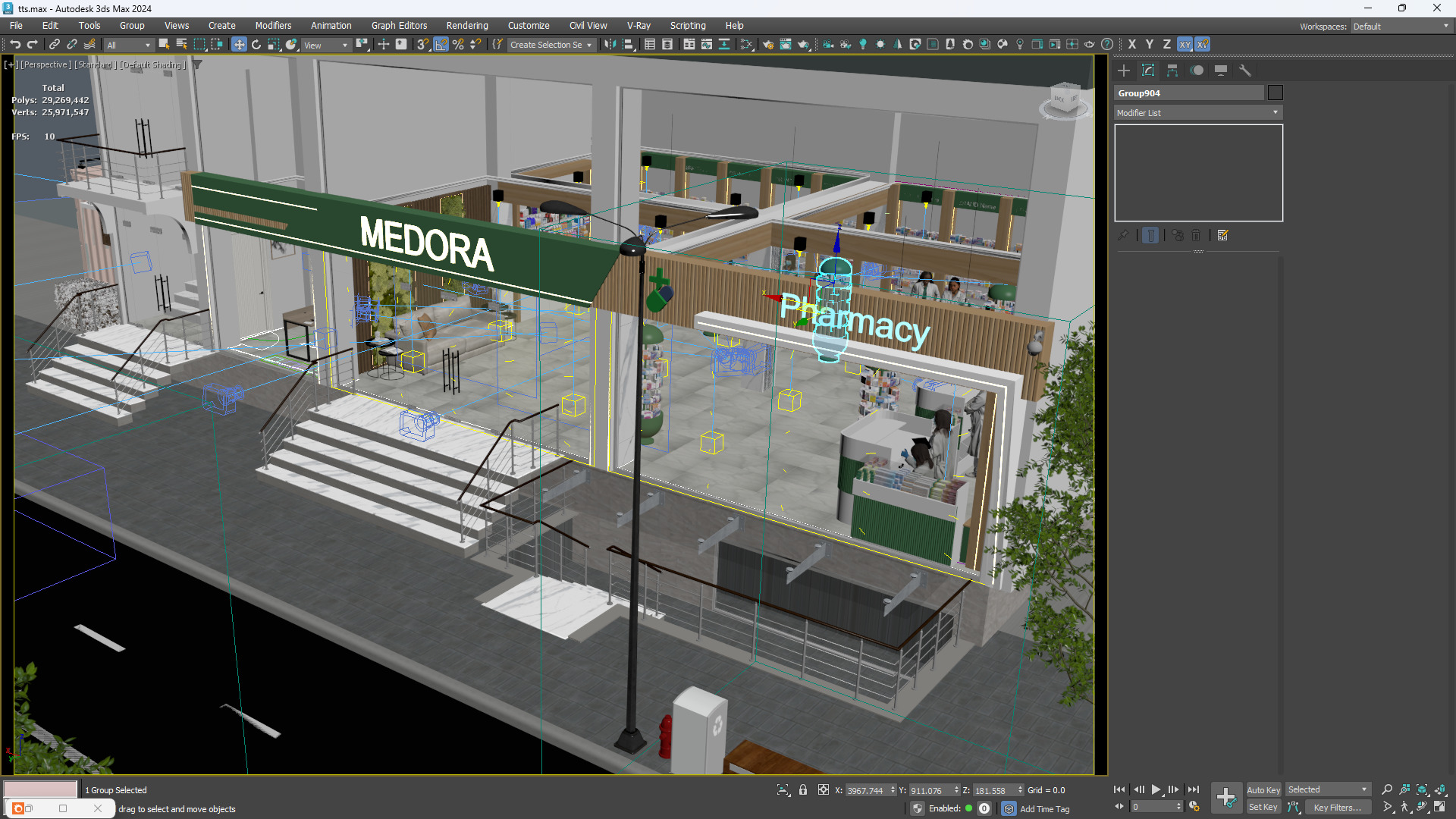 Pharmacy Interior Exterior Design  3D model_1