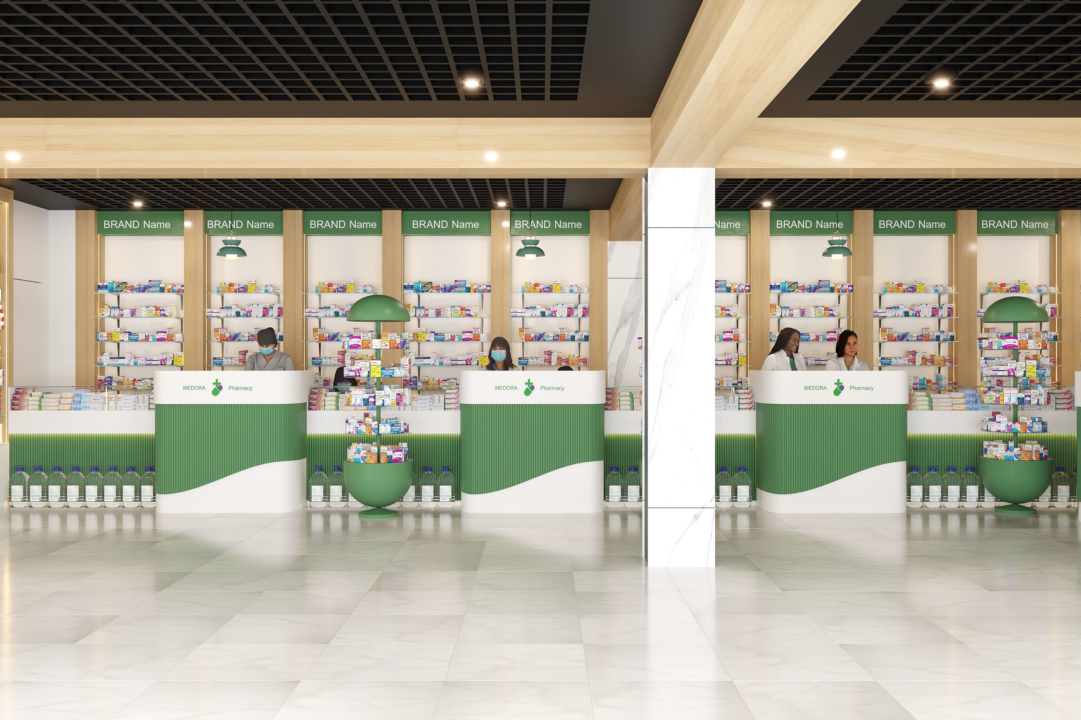 Pharmacy Interior Exterior Design  3D model_7