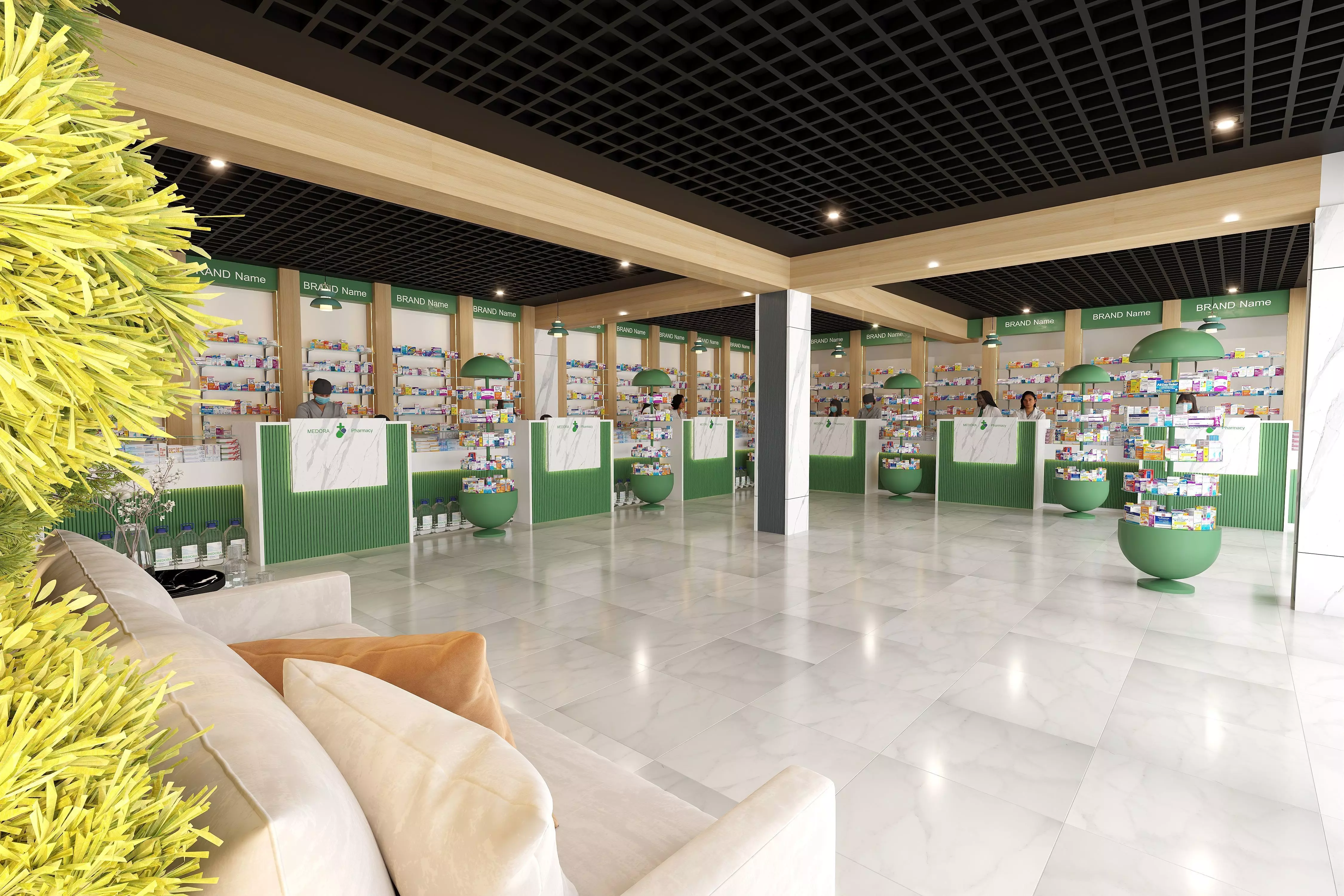 Pharmacy Interior Exterior Design  3D model_0