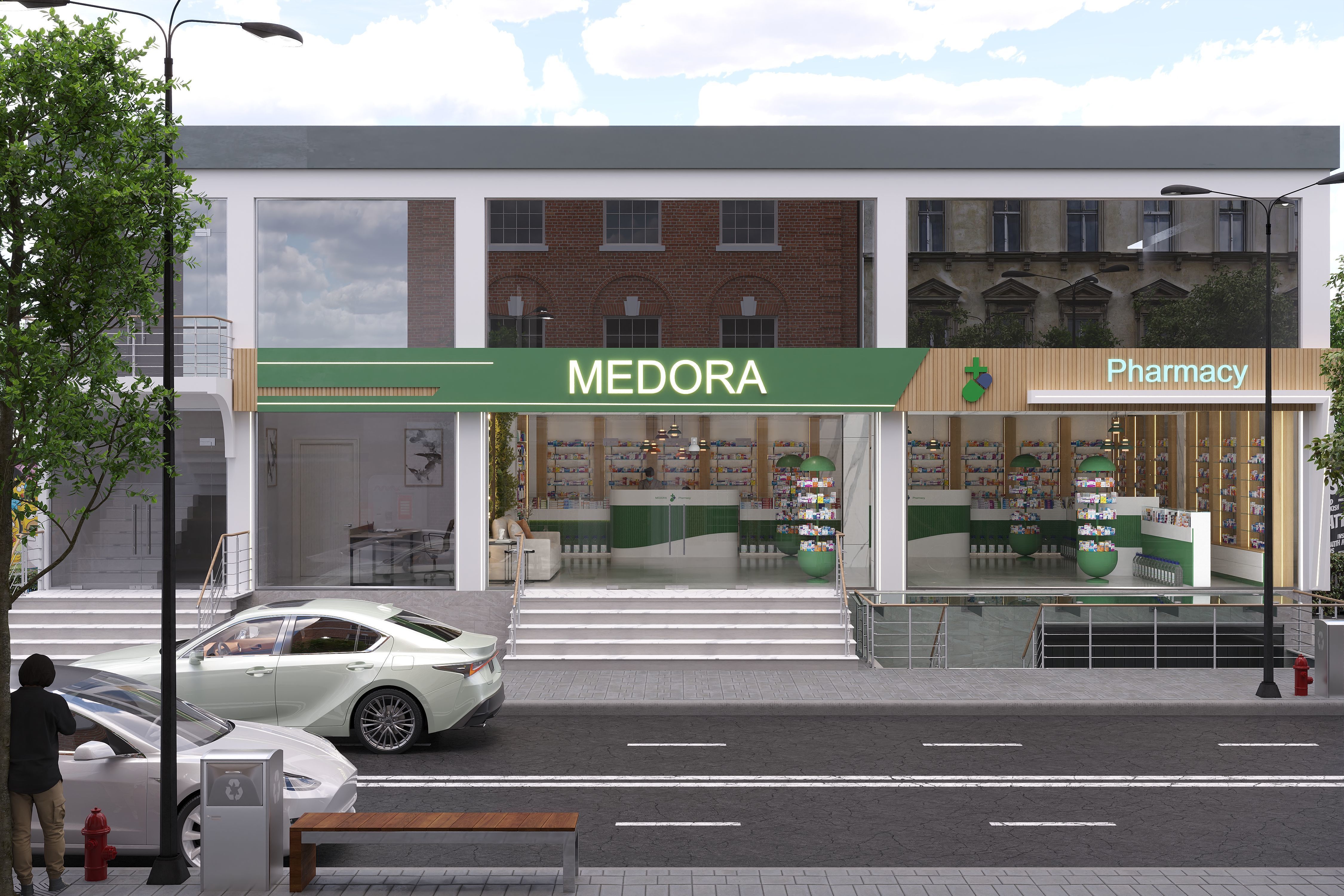 Pharmacy Interior Exterior Design  3D model_6