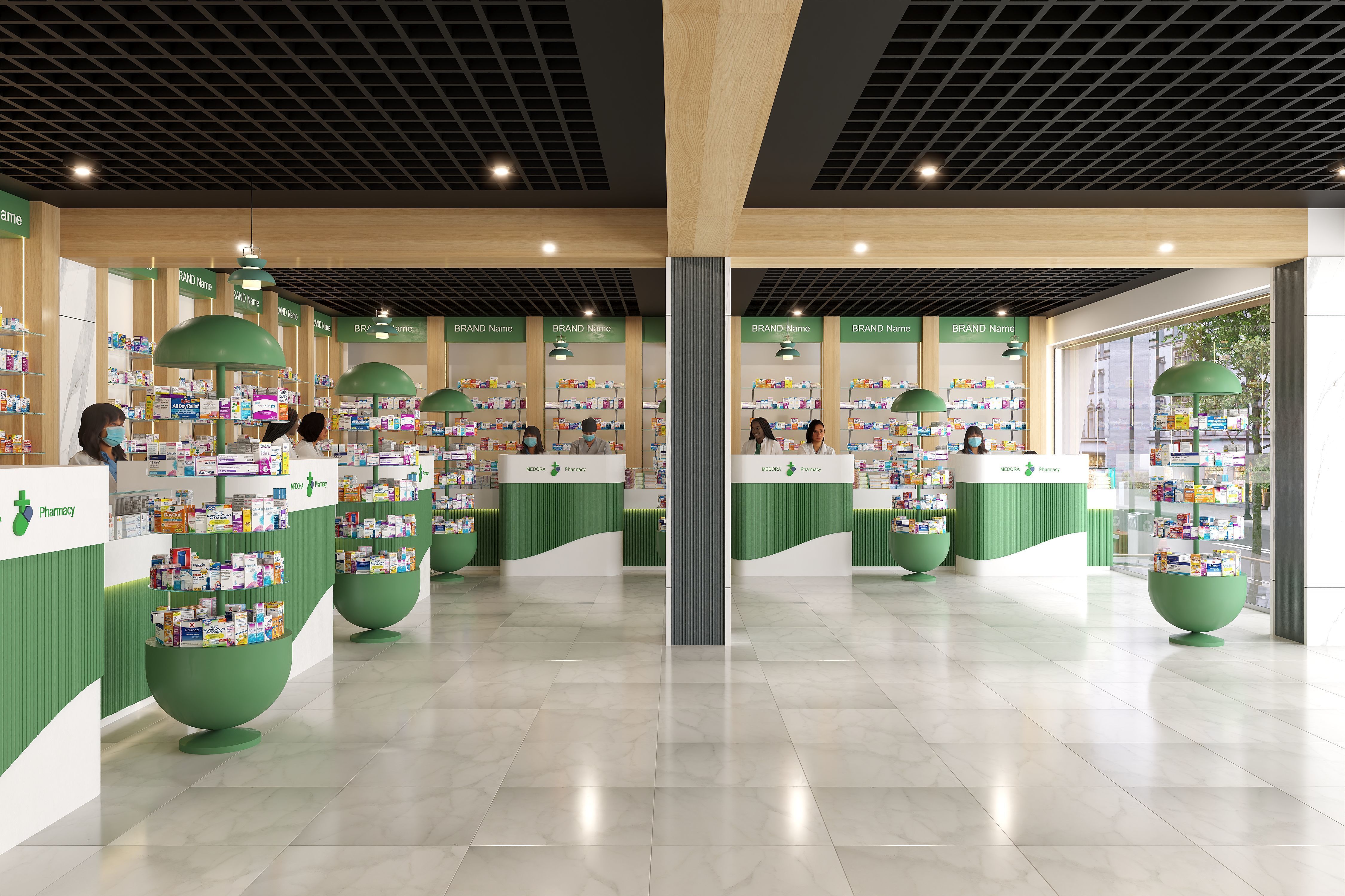 Pharmacy Interior Exterior Design  3D model_8