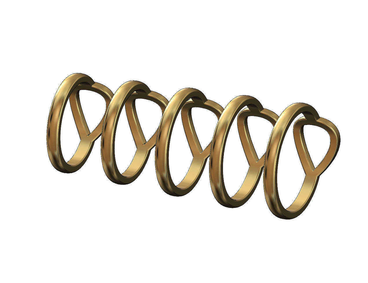 Open pear fashion stacker ring US sizes 6to10 3D print model_3