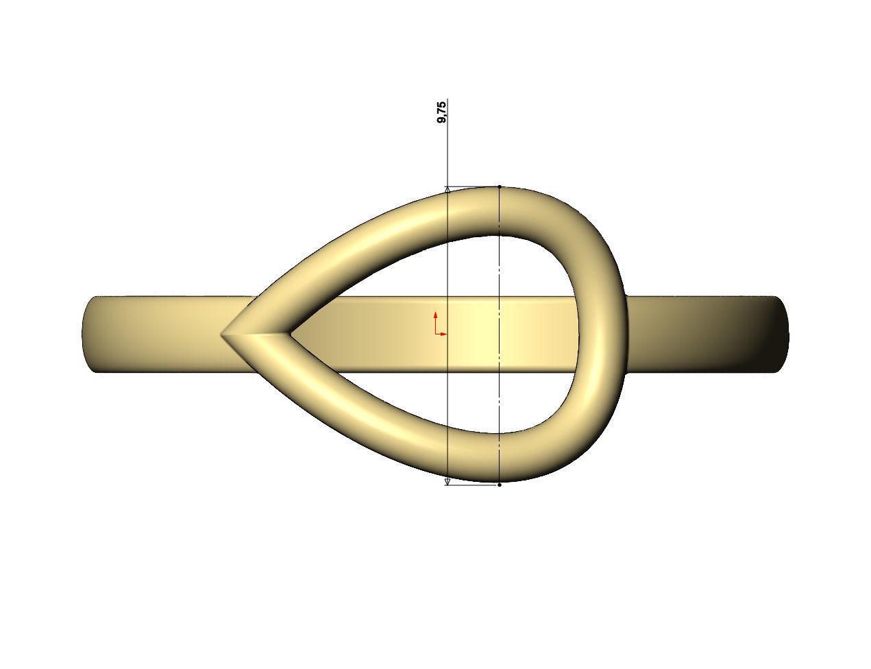 Open pear fashion stacker ring US sizes 6to10 3D print model_8