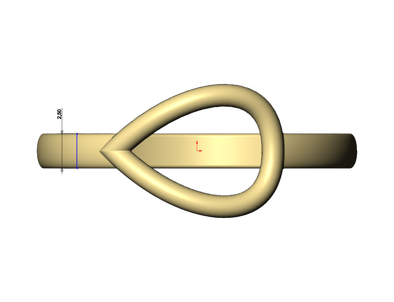 Open pear fashion stacker ring US sizes 6to10 3D print model_7