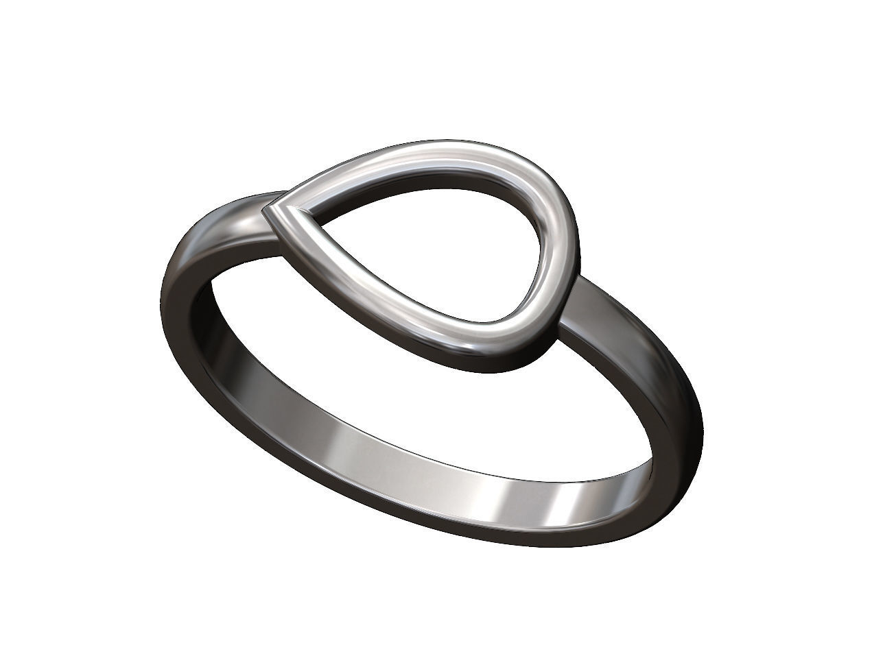 Open pear fashion stacker ring US sizes 6to10 3D print model_9