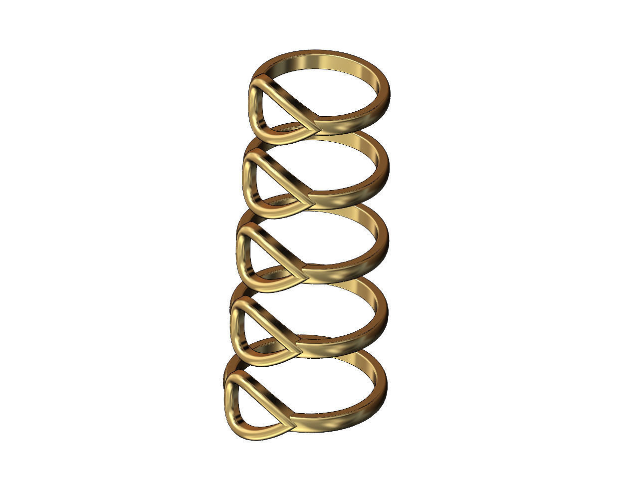 Open pear fashion stacker ring US sizes 6to10 3D print model_4