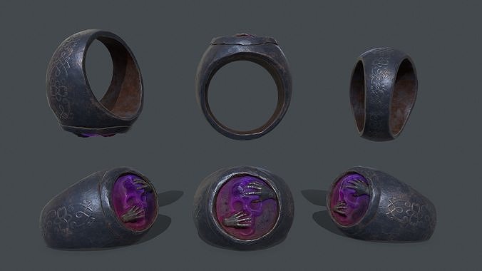 Skull Ring Low-poly 3D model